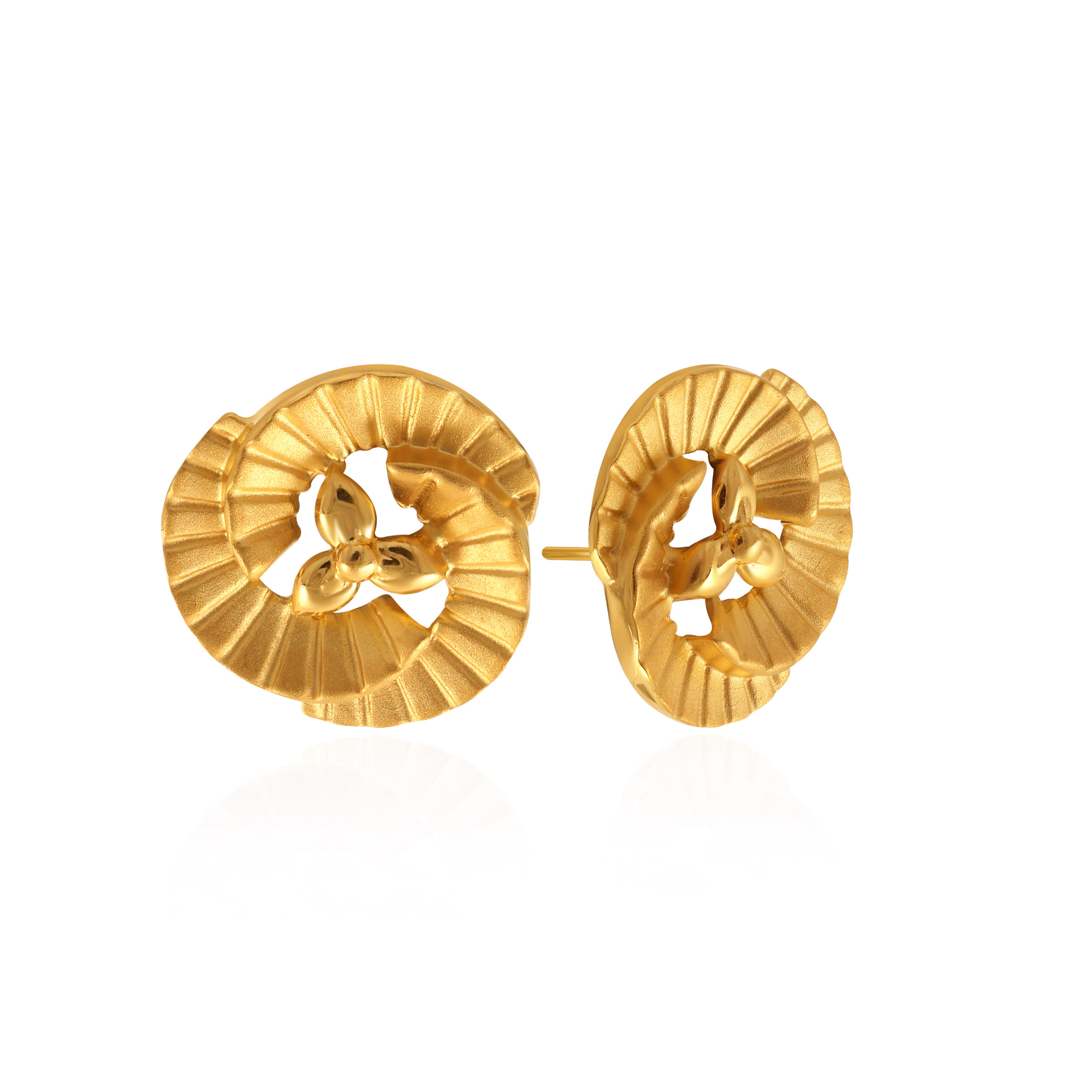 Embraced Bloom Gold Studs - Senco Gold and Diamonds