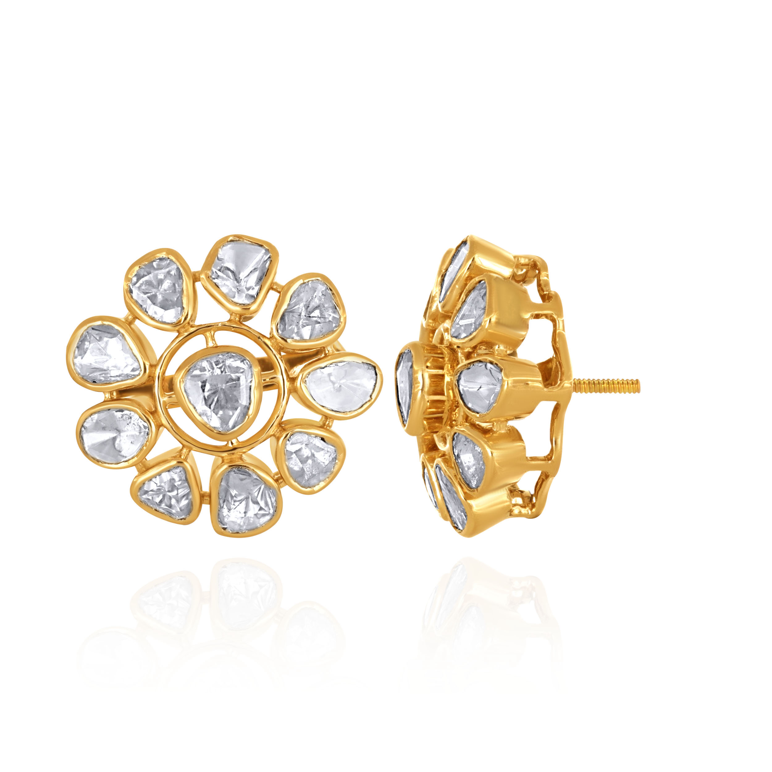 Aurelia Polki Studs - Senco Gold and Diamonds