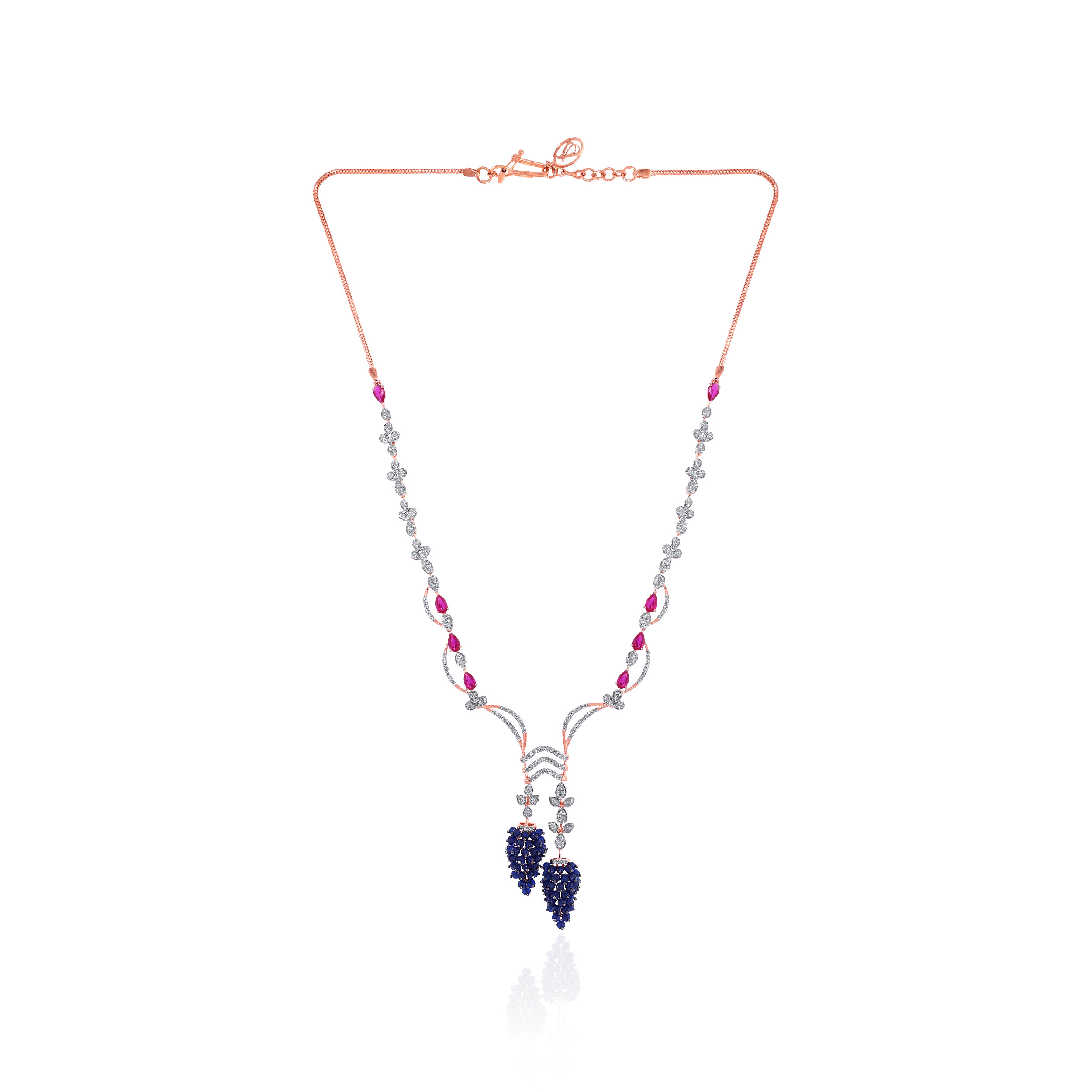 Floral Symphony Tie Diamond Necklace - Senco Gold and Diamonds