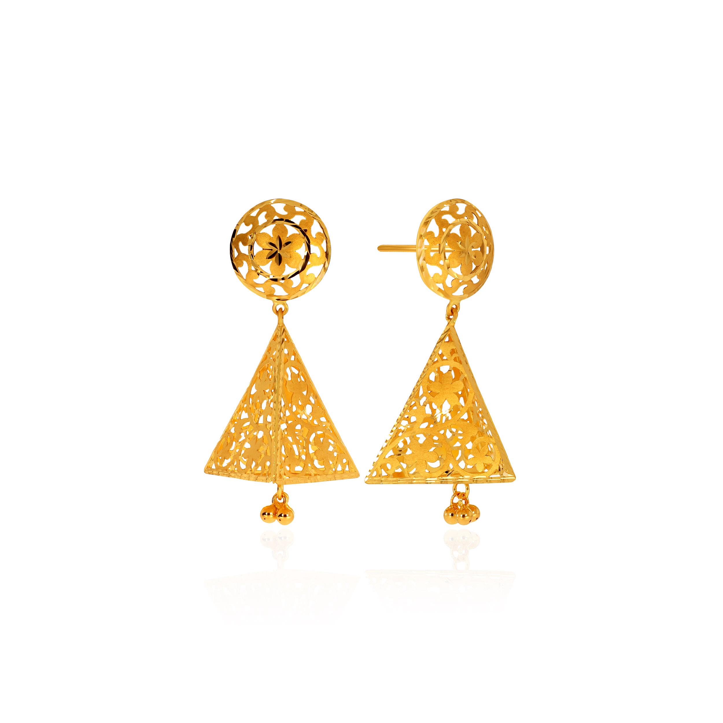 22K Yellow Gold Jhumka Earrings - GJ-SAD0000149 - Senco Gold and Diamonds