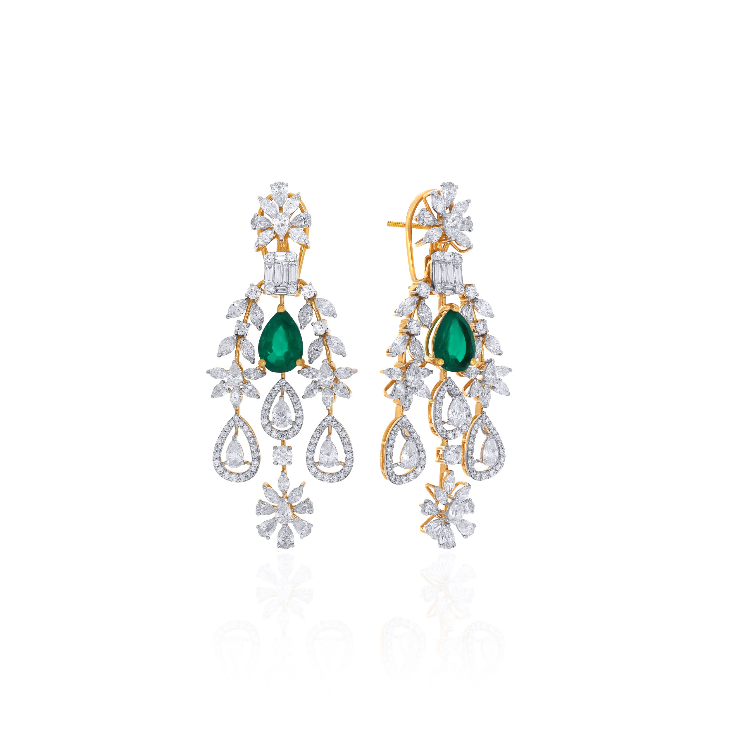 14K Yellow Gold Diamond Earrings-DTGN-D000780954 - Senco Gold and Diamonds