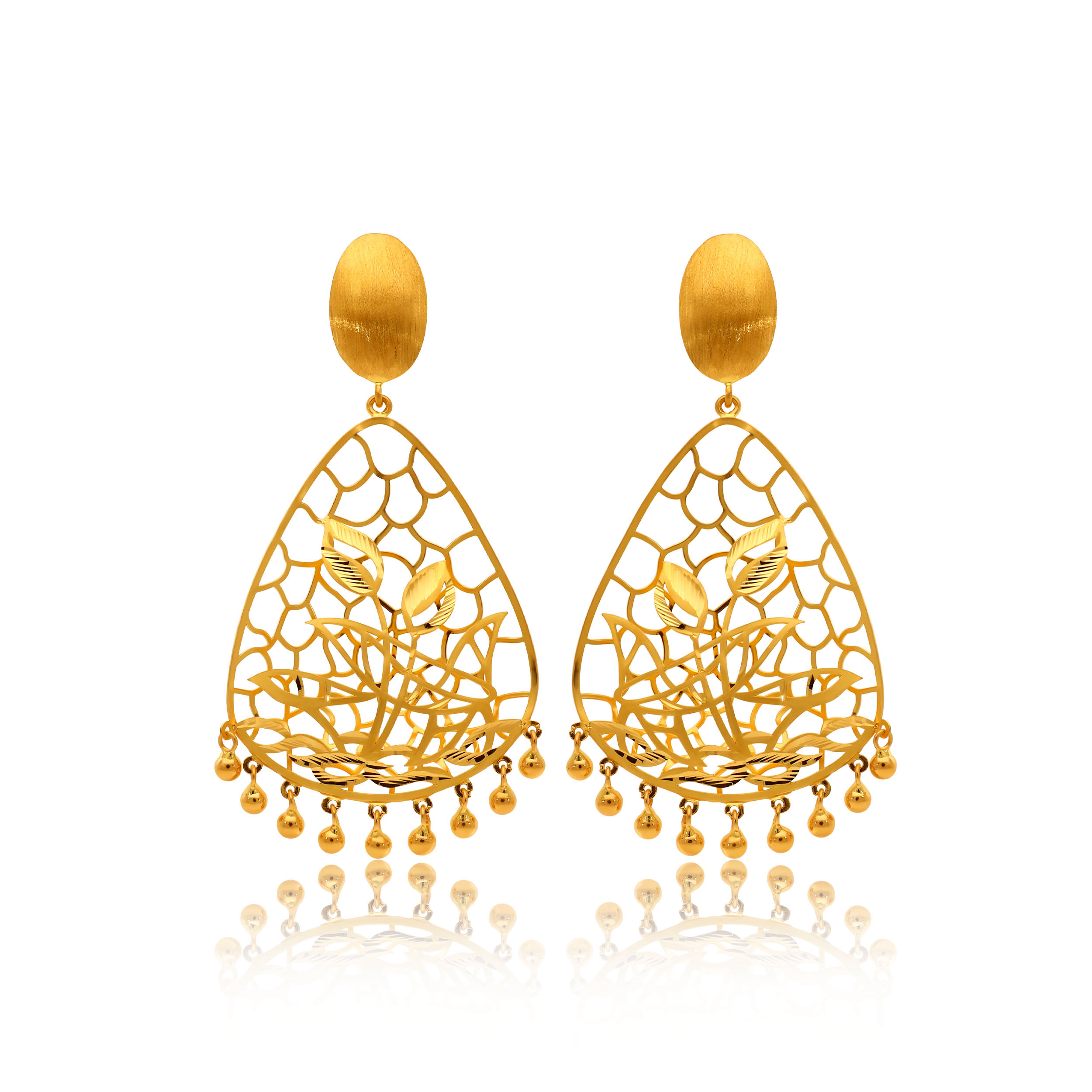 22K Yellow Gold Drop Earrings-GPNGP-SAD0005862 - Senco Gold and Diamonds