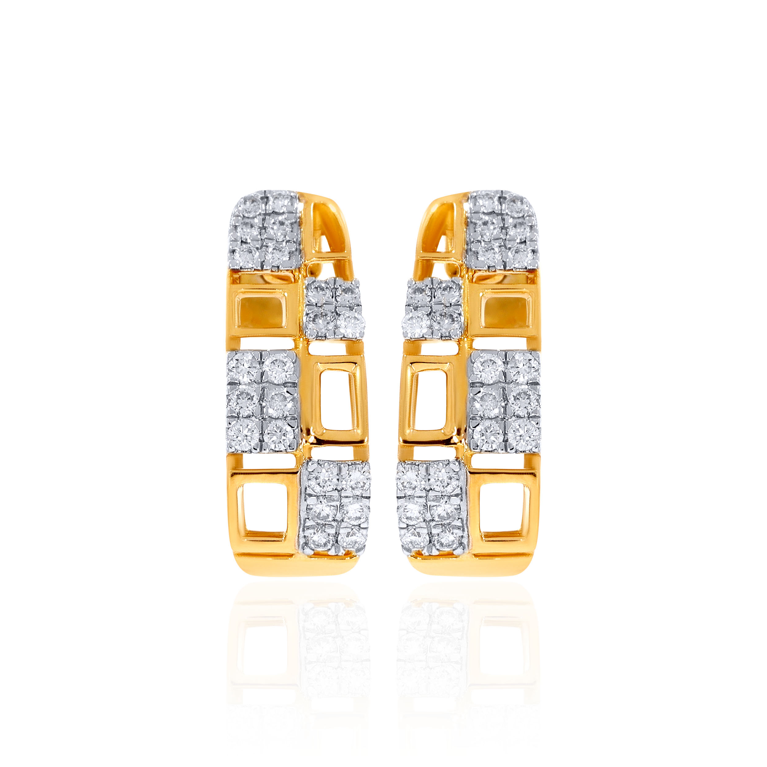 14K Yellow Gold Diamond Hoops DT-D000749061 - Senco Gold and Diamonds