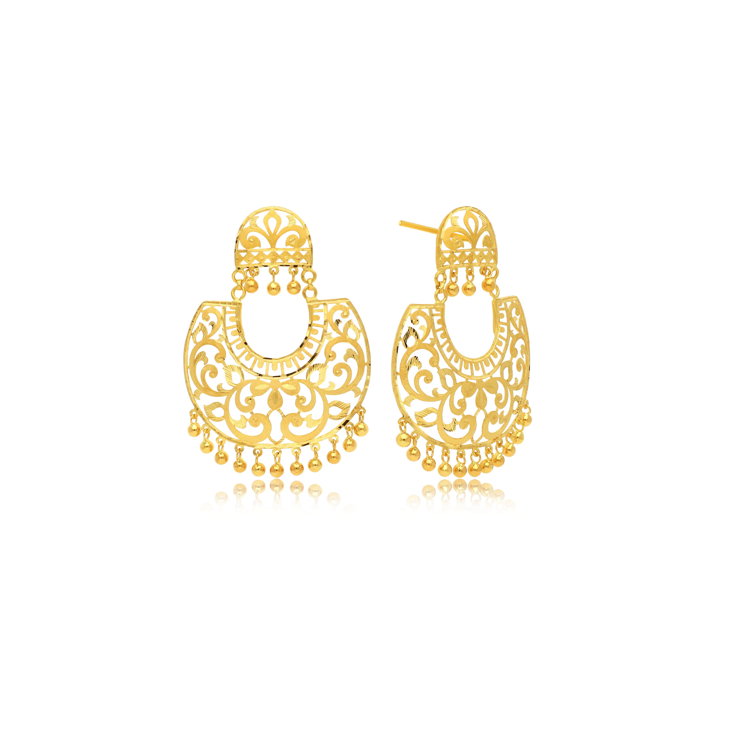 Radiant Art Gold Chandbali Earrings - Senco Gold and Diamonds