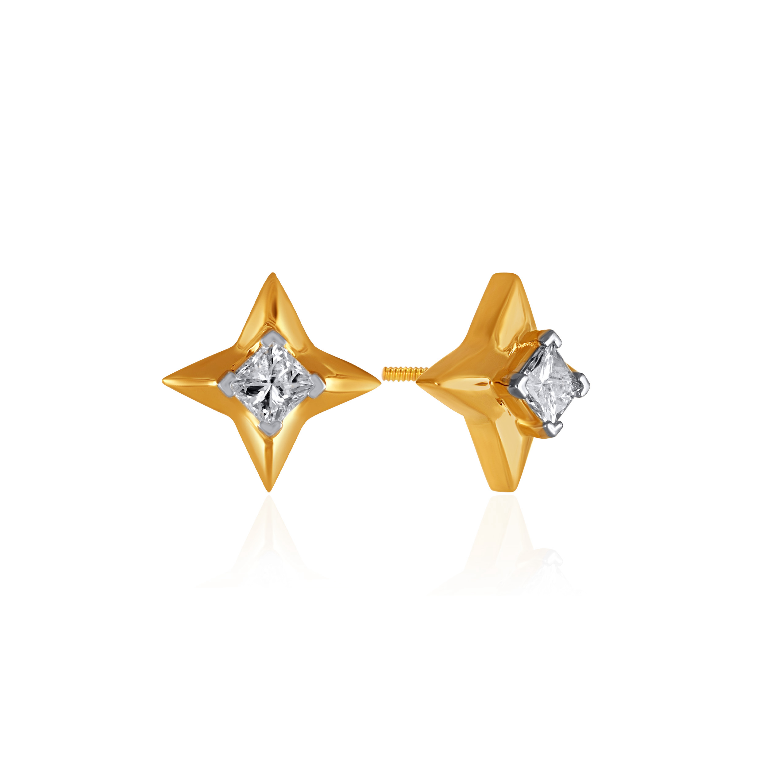 Sparkle Of Solitaire Men's Earrings - Senco Gold and Diamonds