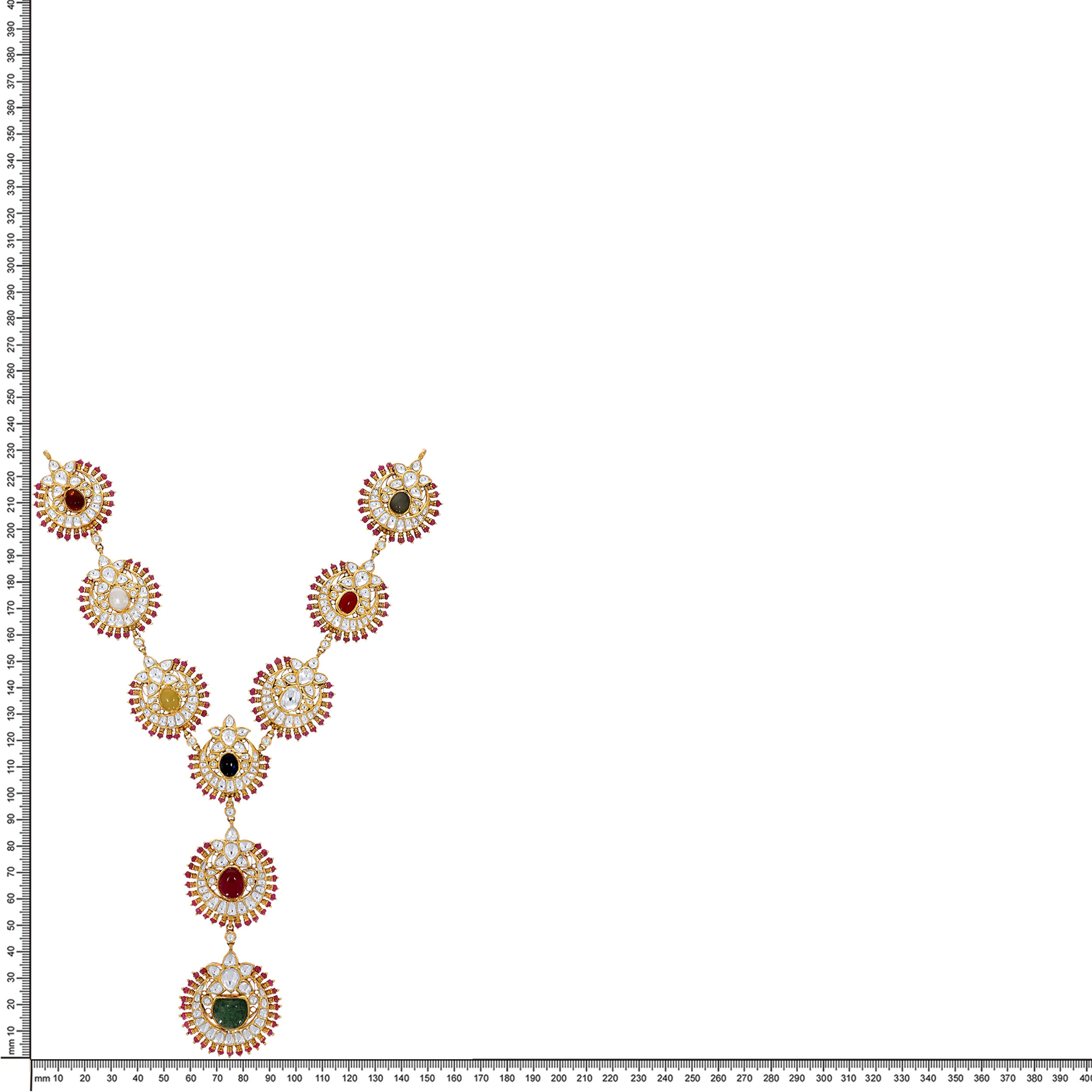 18K Yellow Gold Kundan Necklace-GN-D000782222 - Senco Gold and Diamonds