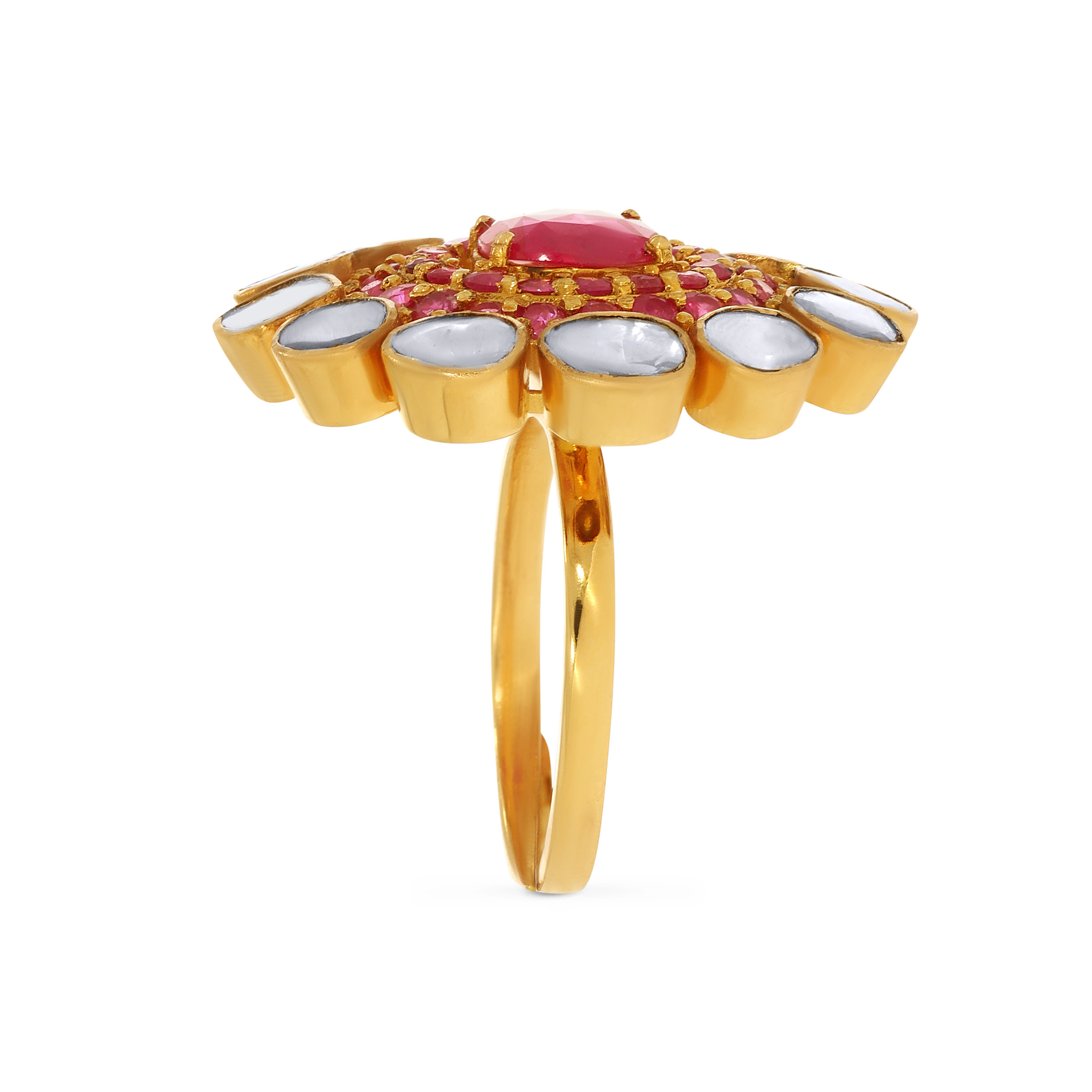 18K Yellow Gold Polki Ring-DLR-D000754547 - Senco Gold and Diamonds