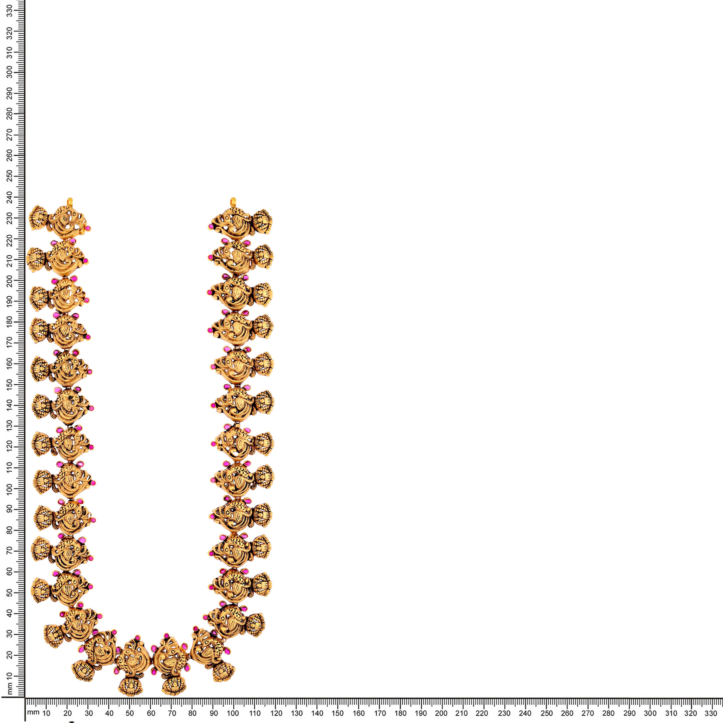 Ornate Peacocks Antique Gold Long Necklace - Senco Gold and Diamonds