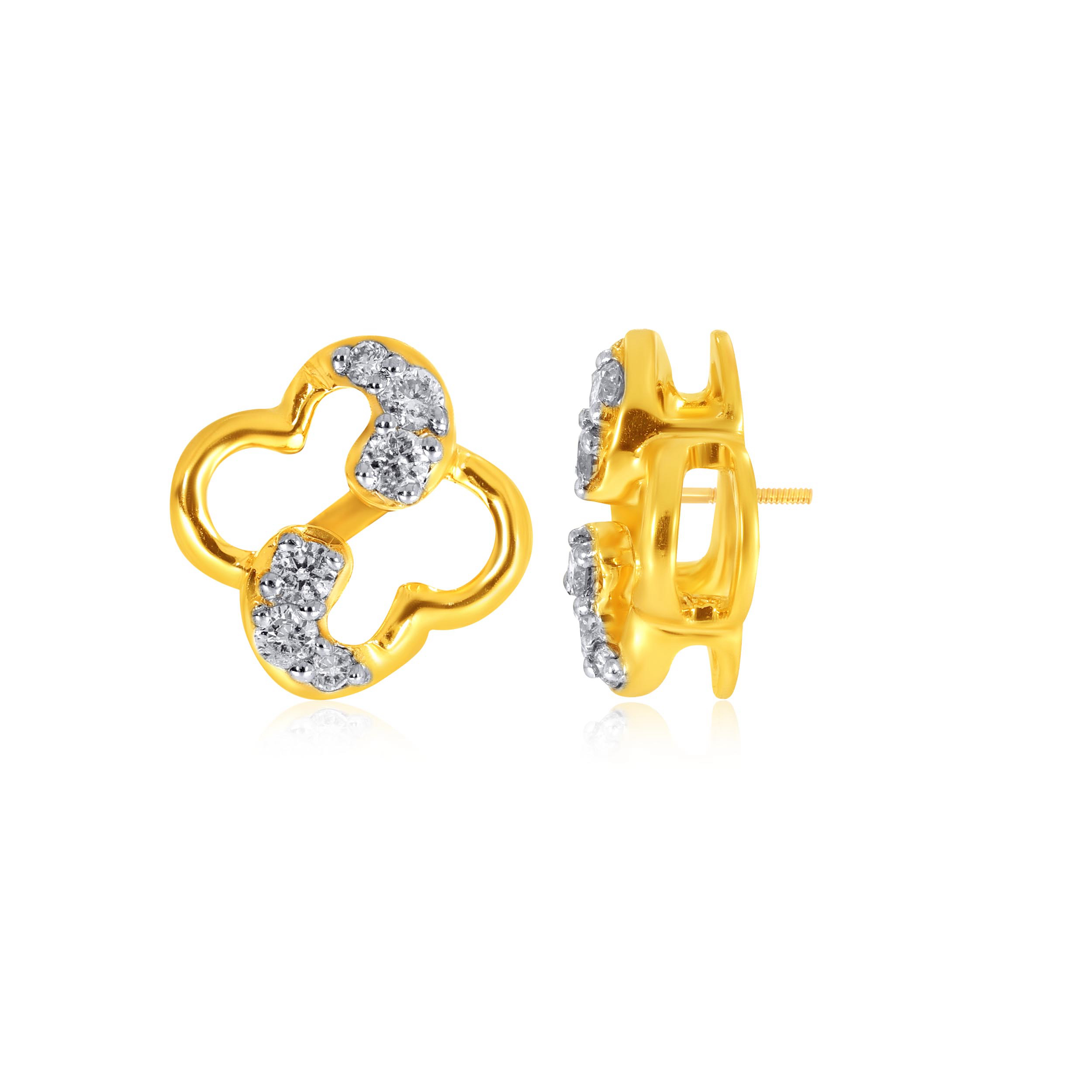 Whirled Bloom Diamond Studs - Senco Gold and Diamonds