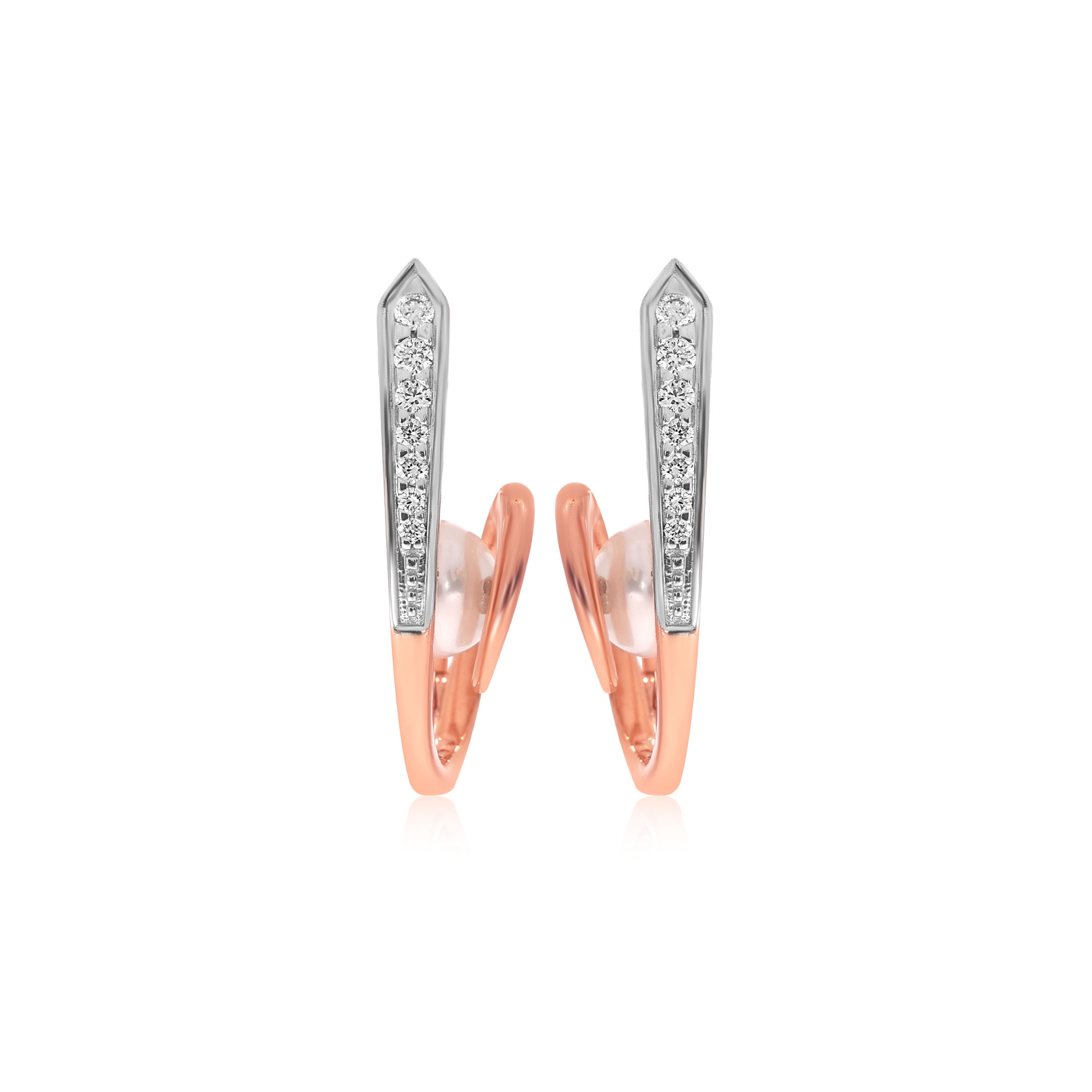 Snowy Swirl Diamond Hoop Earrings - Senco Gold and Diamonds