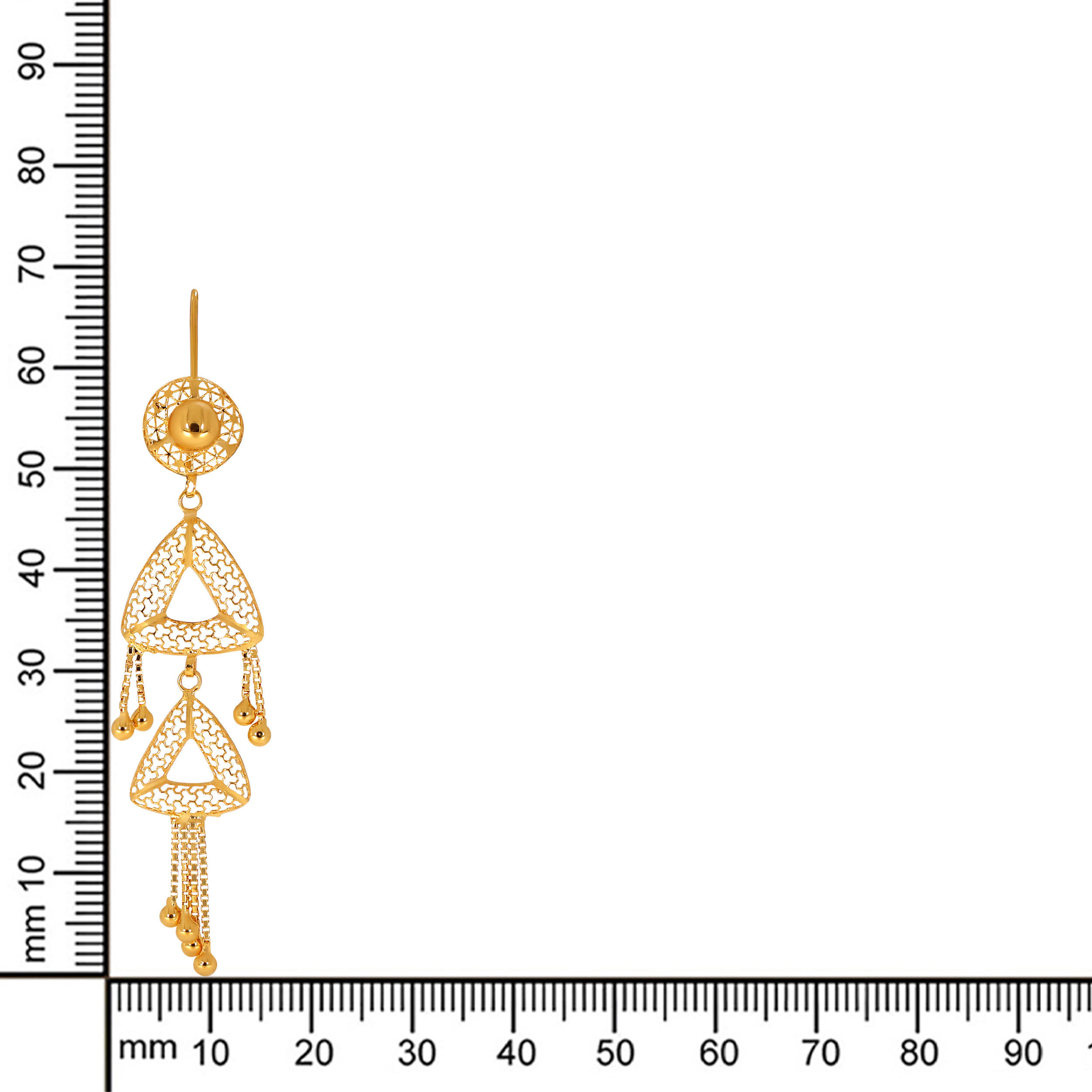 Radiant Trigon Gold Hoop Earrings - Senco Gold and Diamonds