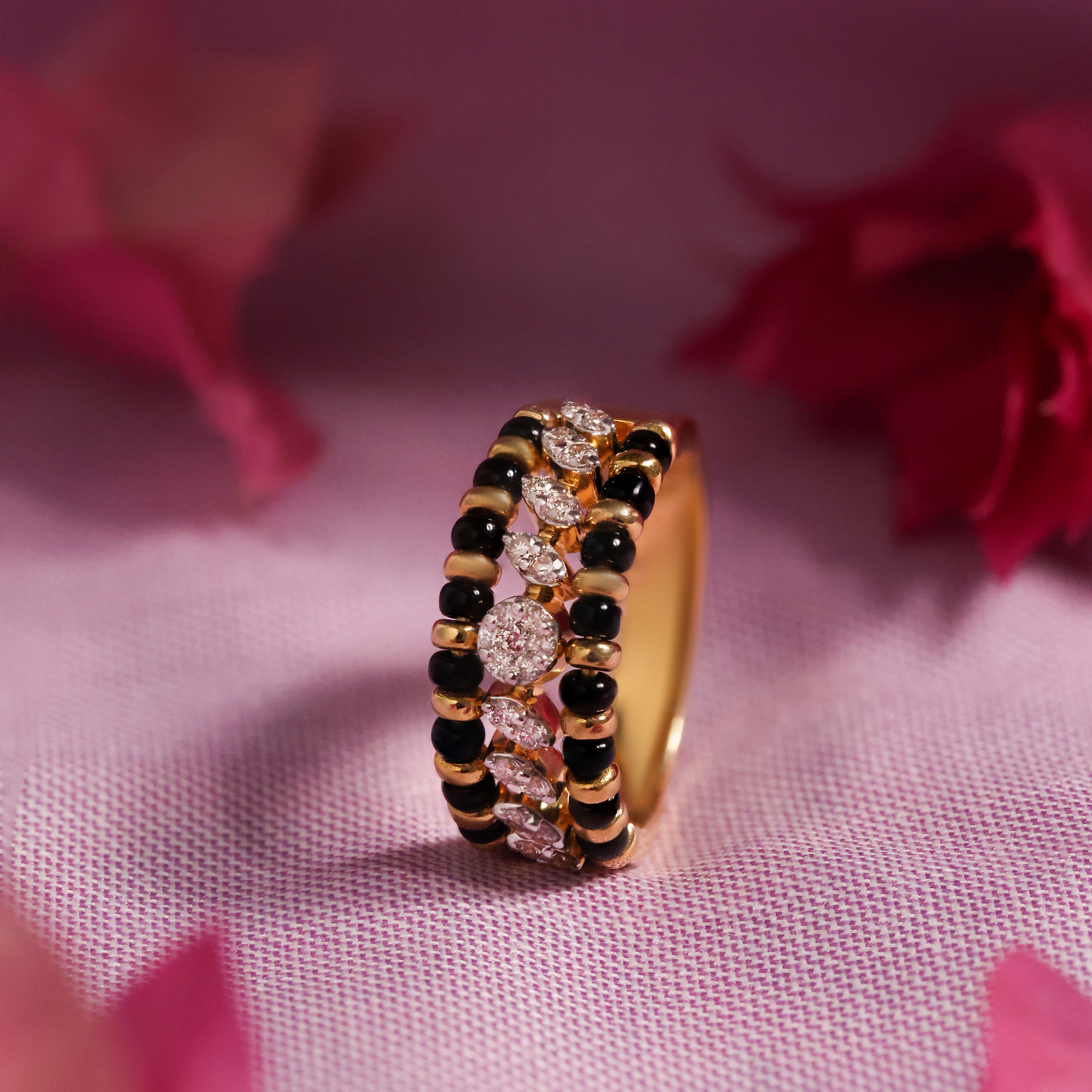 Leafy Shimmer Diamond Ring - Senco Gold and Diamonds