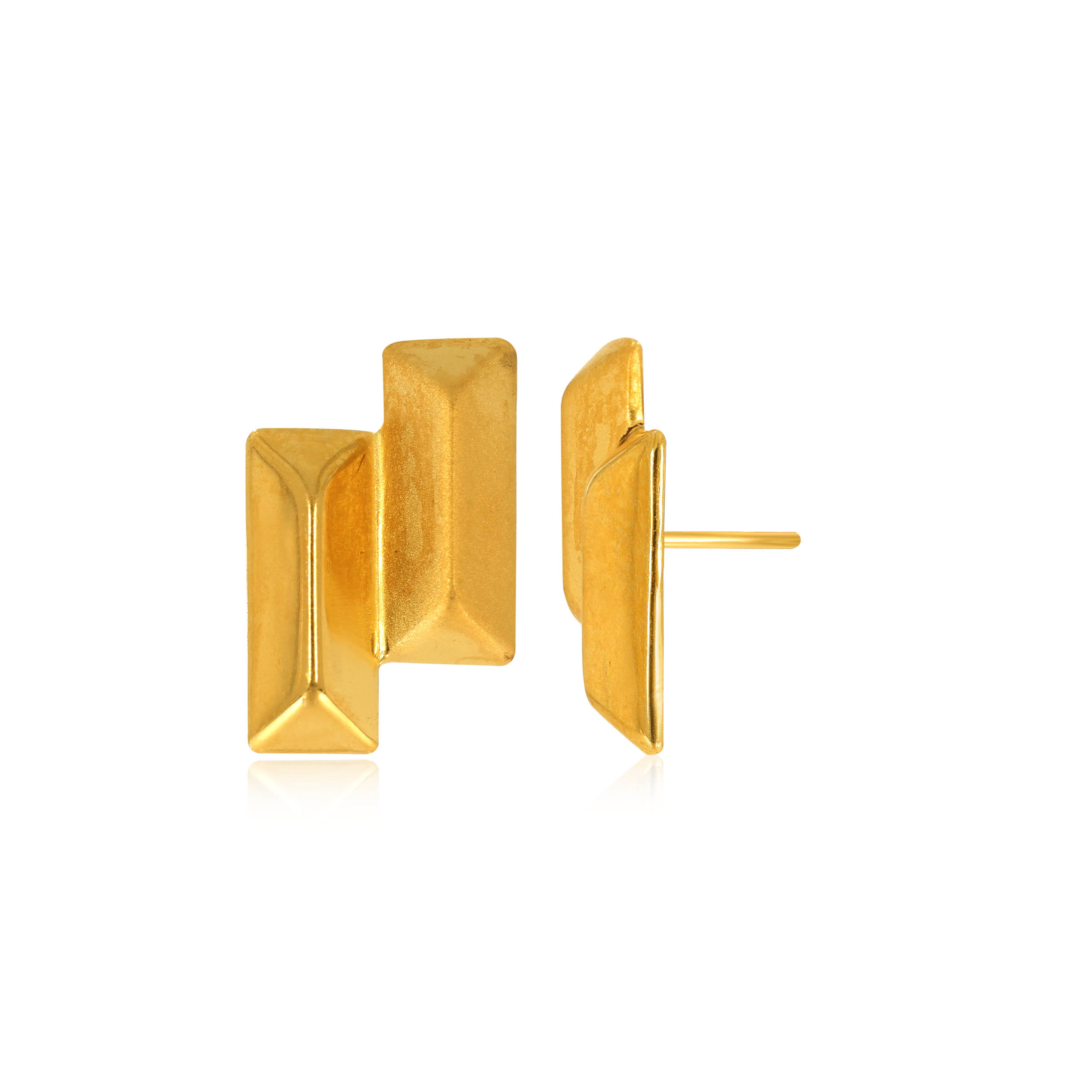 Dual Connection Gold Studs - Senco Gold and Diamonds