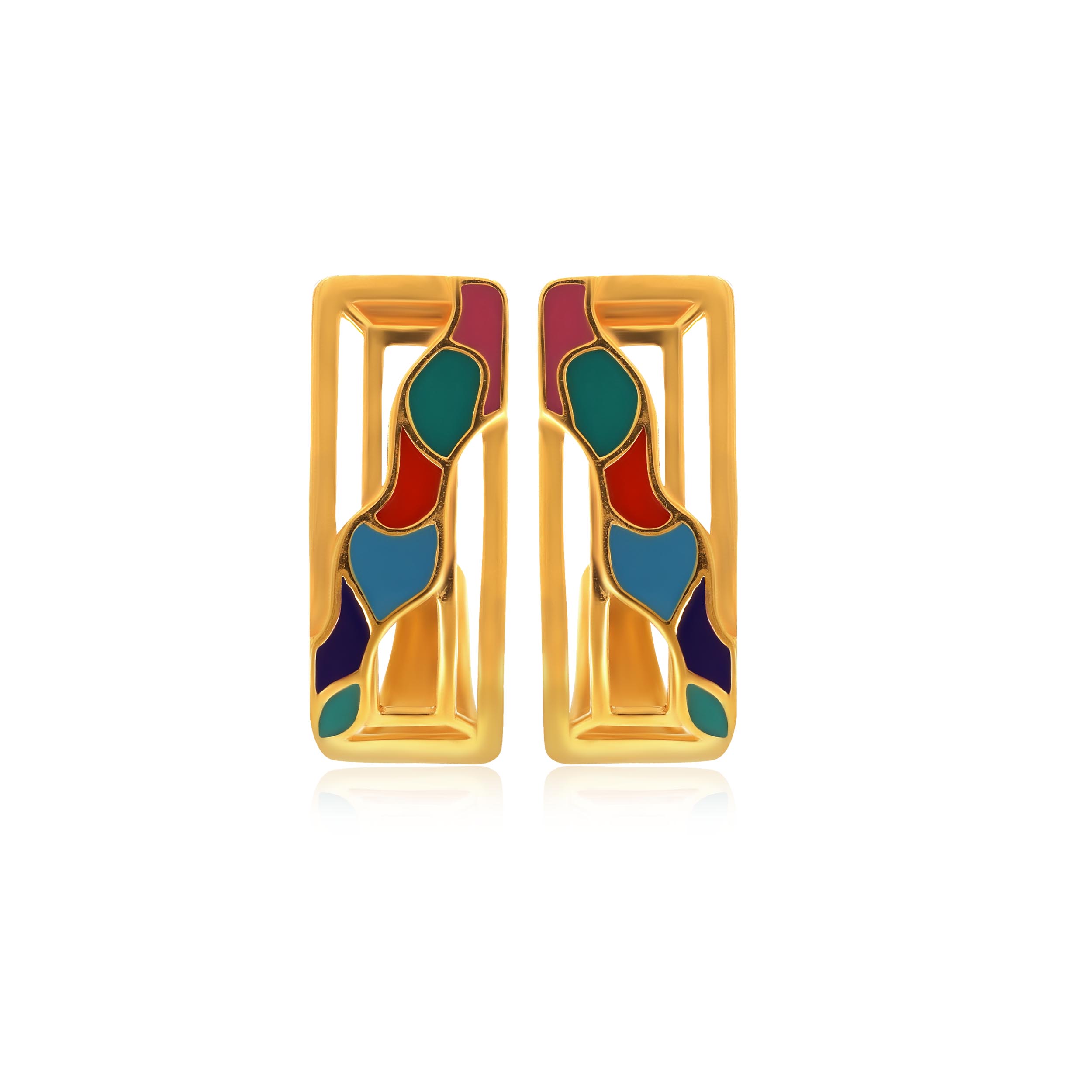 Vibrant Stream Gold Studs - Senco Gold and Diamonds