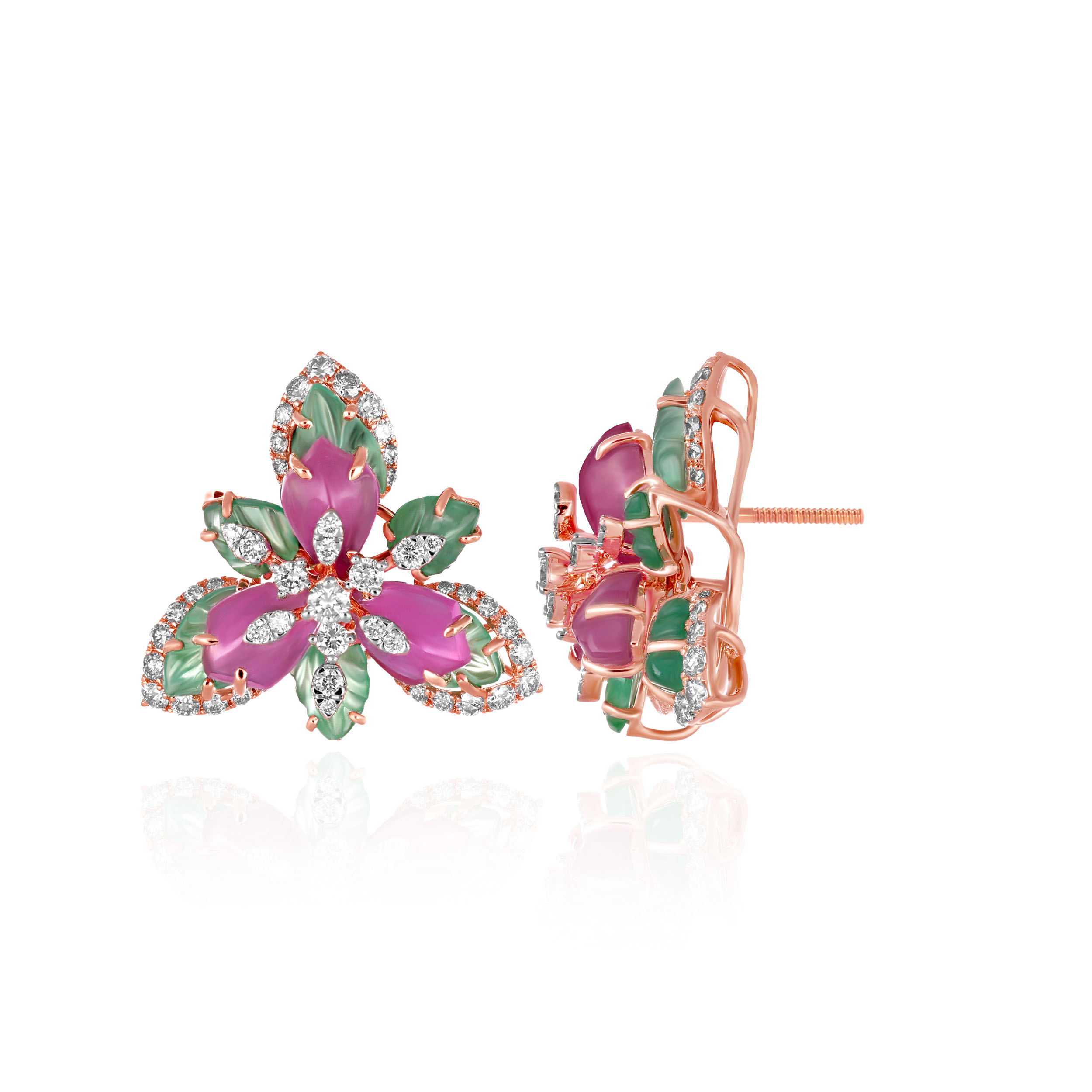 Rosalia Bloom Diamond Earrings - Senco Gold and Diamonds