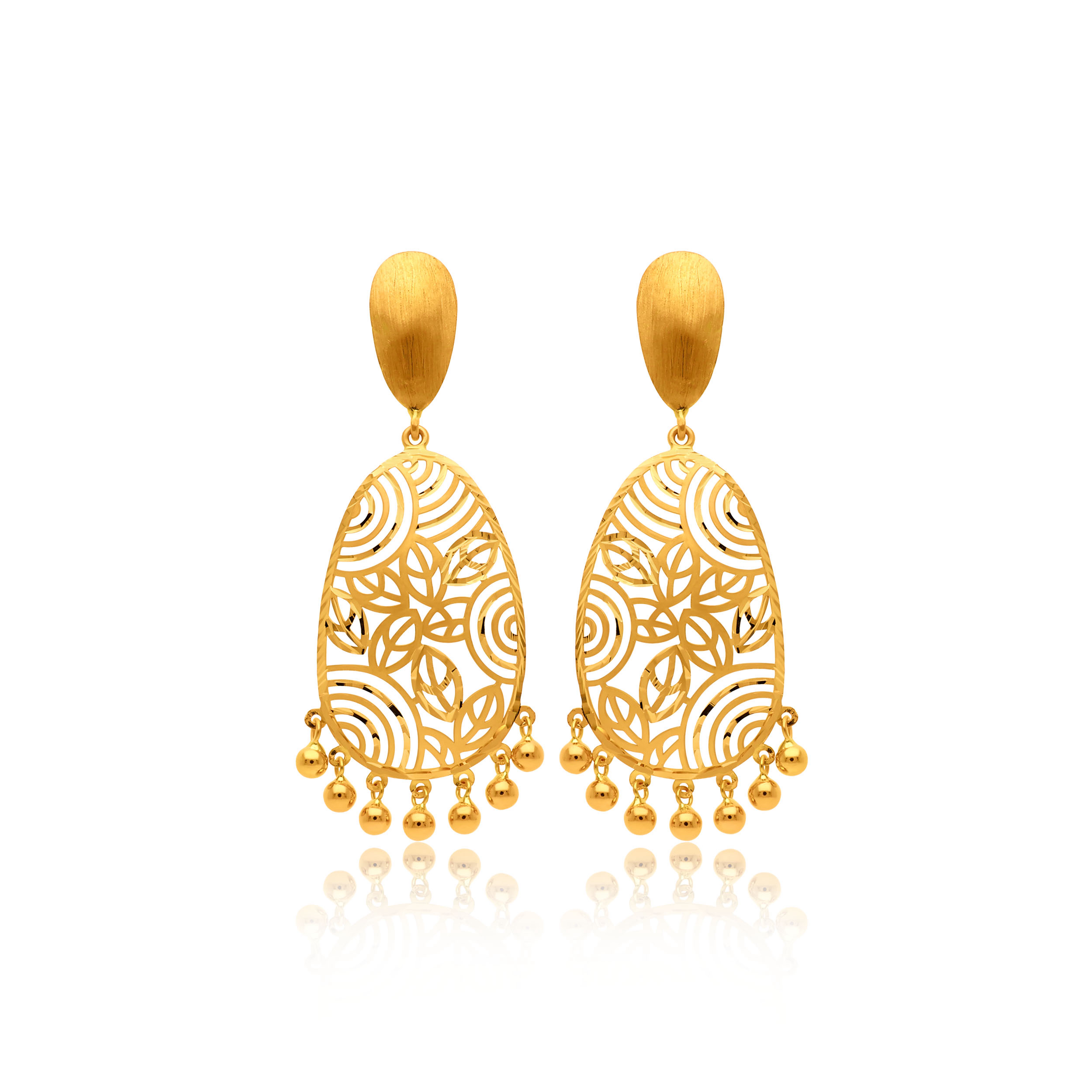 22K Yellow Gold Drop Earrings-GP-SAD0005101 - Senco Gold and Diamonds