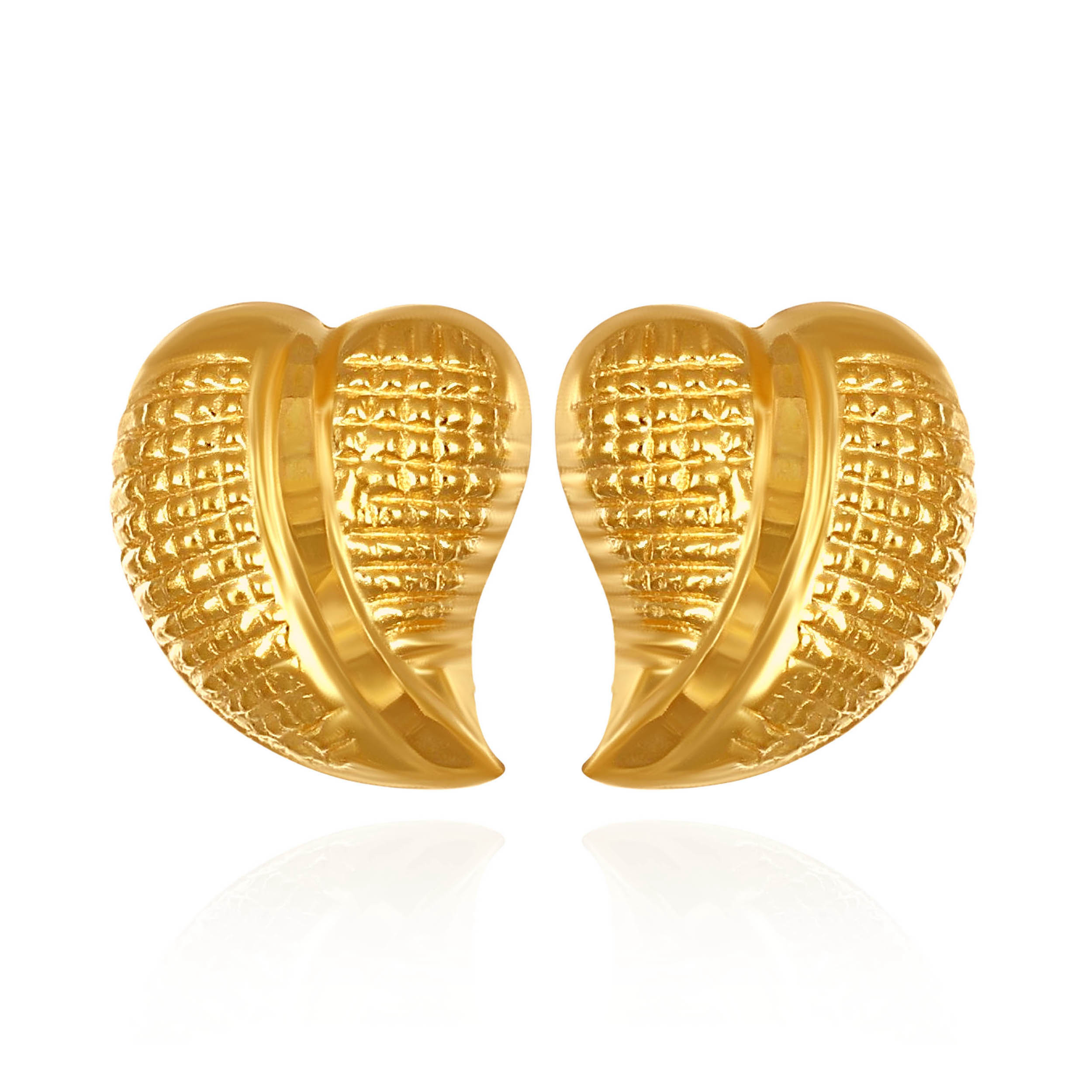 Elegant Vein Gold Studs - Senco Gold and Diamonds
