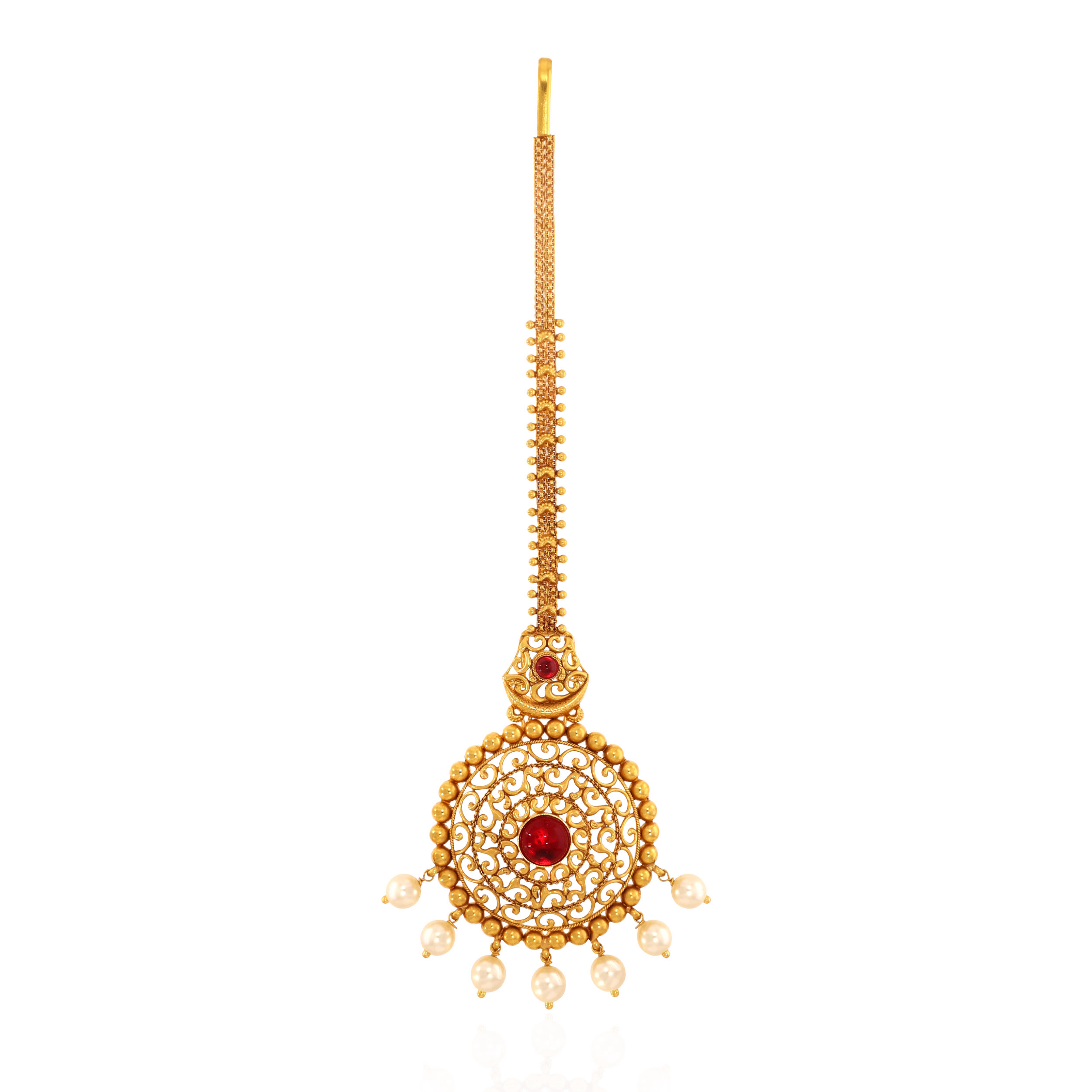 Royal Ember Gold Maang Tika - Senco Gold and Diamonds
