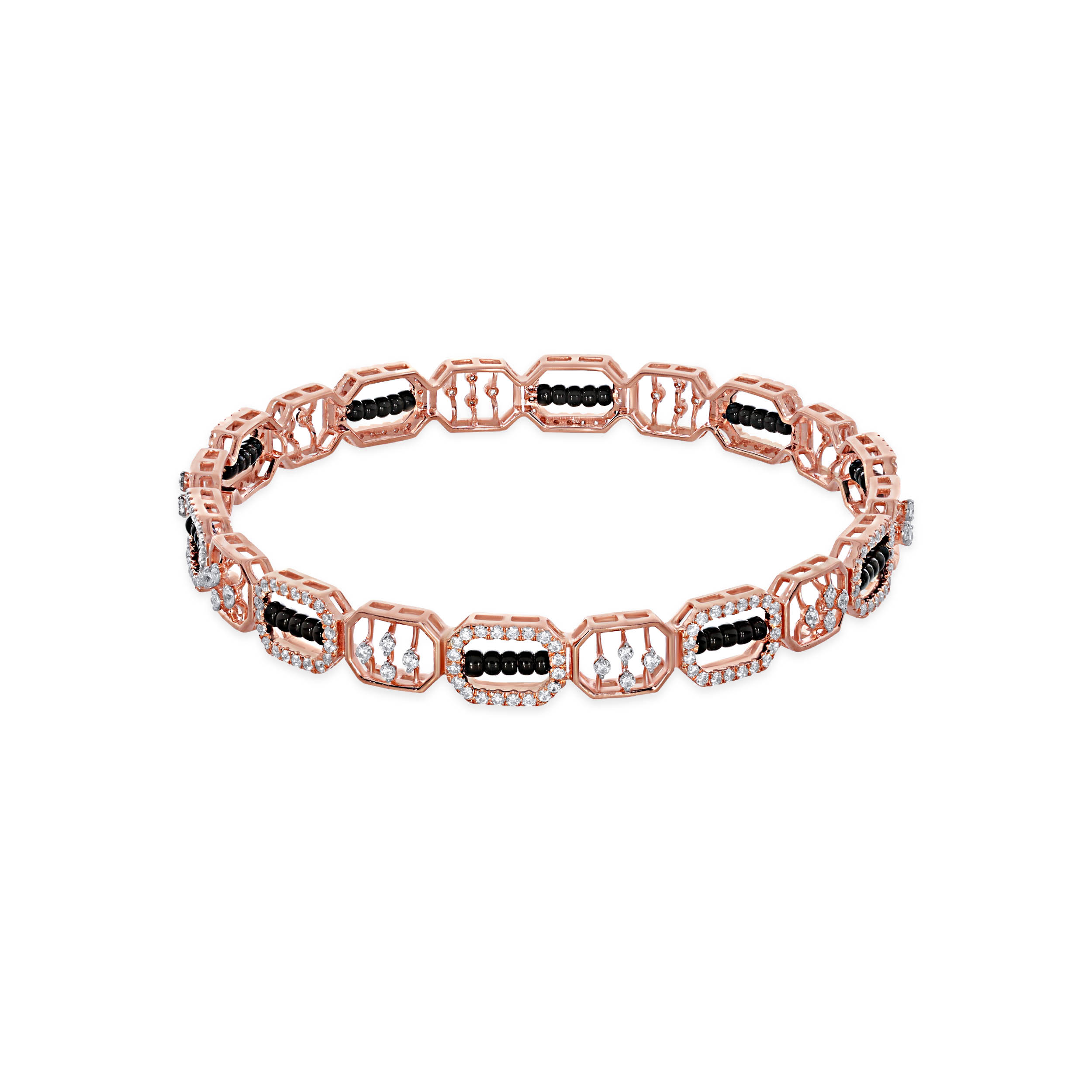 Subtle Monochrome Diamond Bangle - Senco Gold and Diamonds