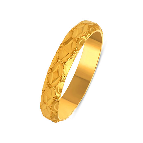 Sculpted Lattice Men's Gold Band - Senco Gold and Diamonds
