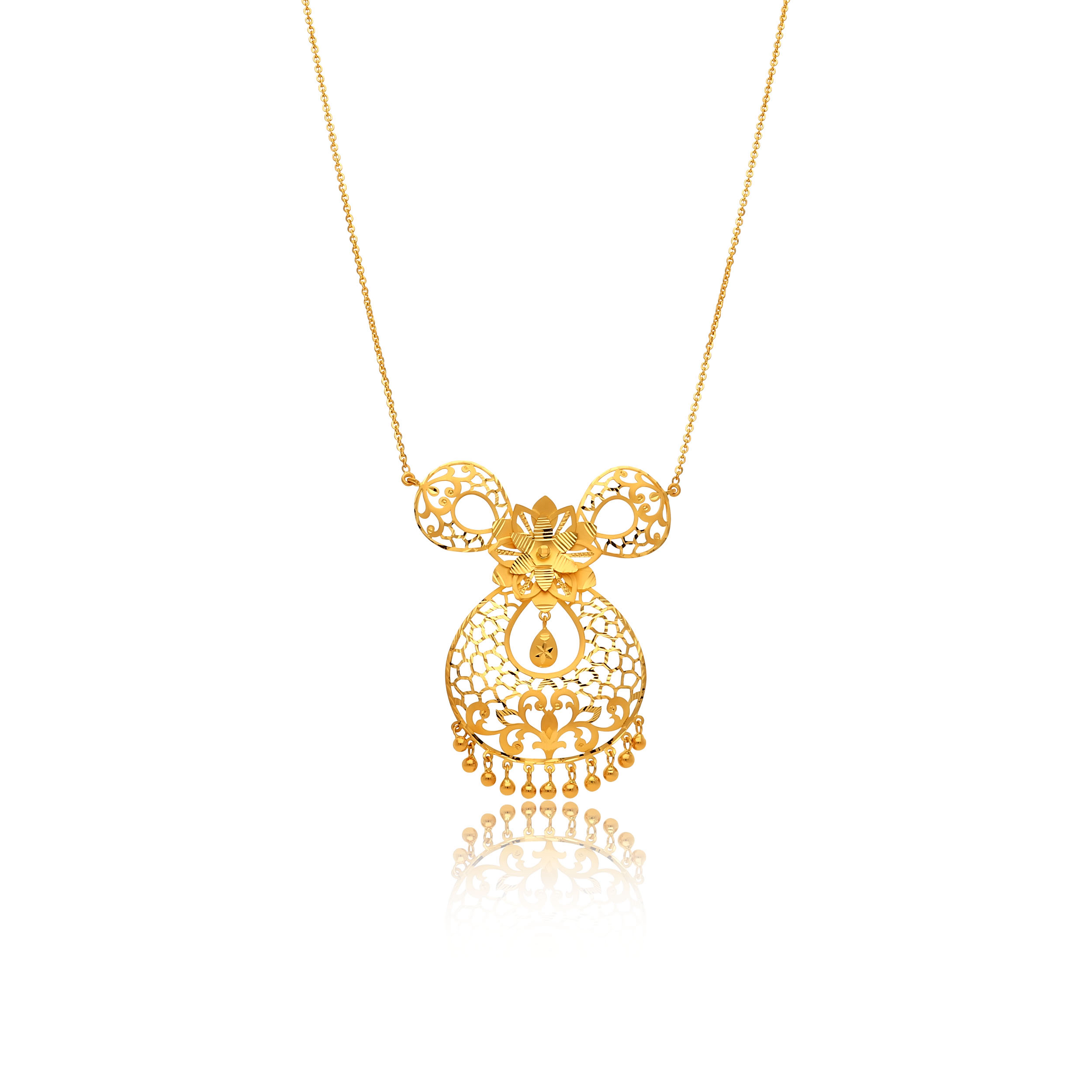 Radiant Trellis Gold Chain Pendant - Senco Gold and Diamonds