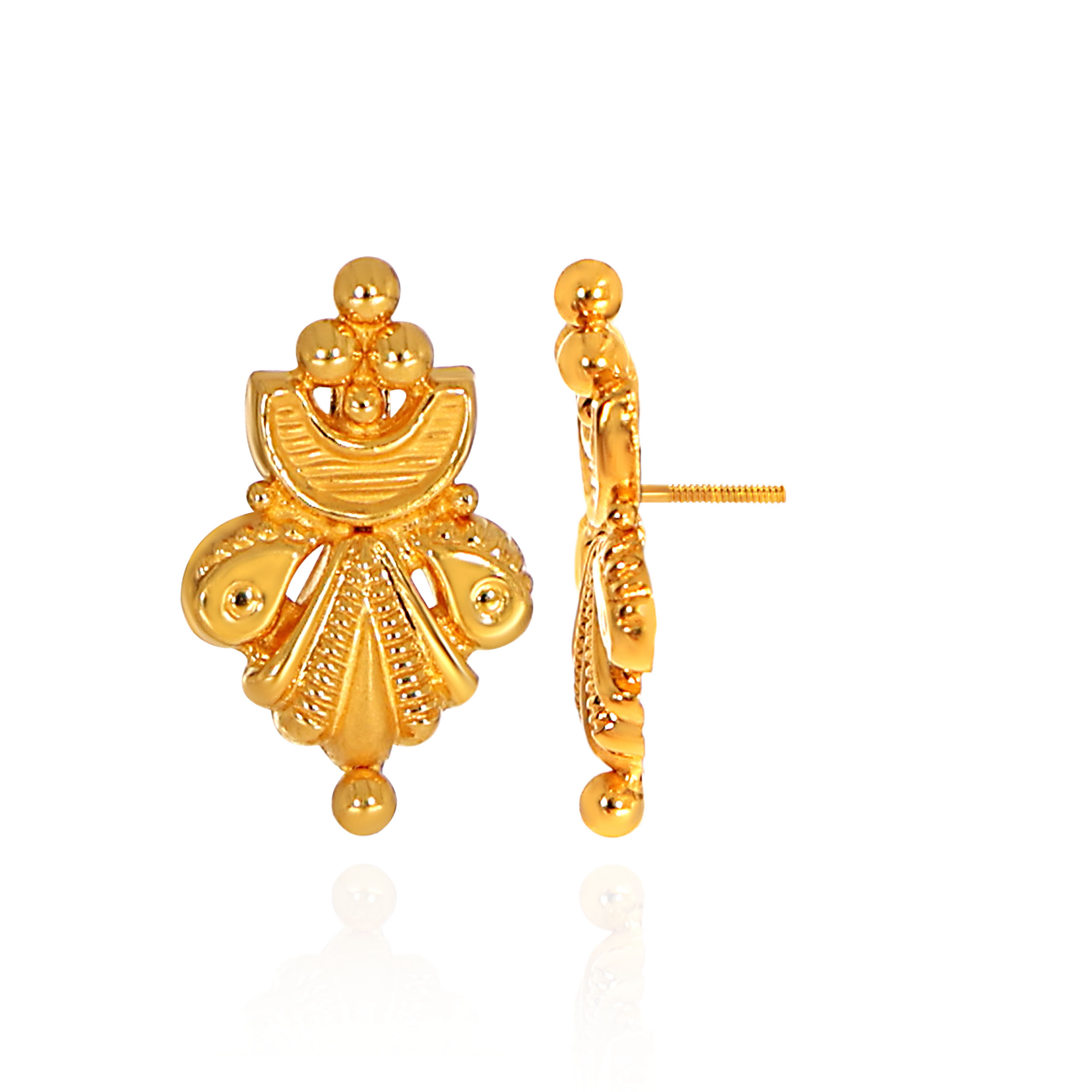 Traditional Aura Gold Studs - Senco Gold and Diamonds