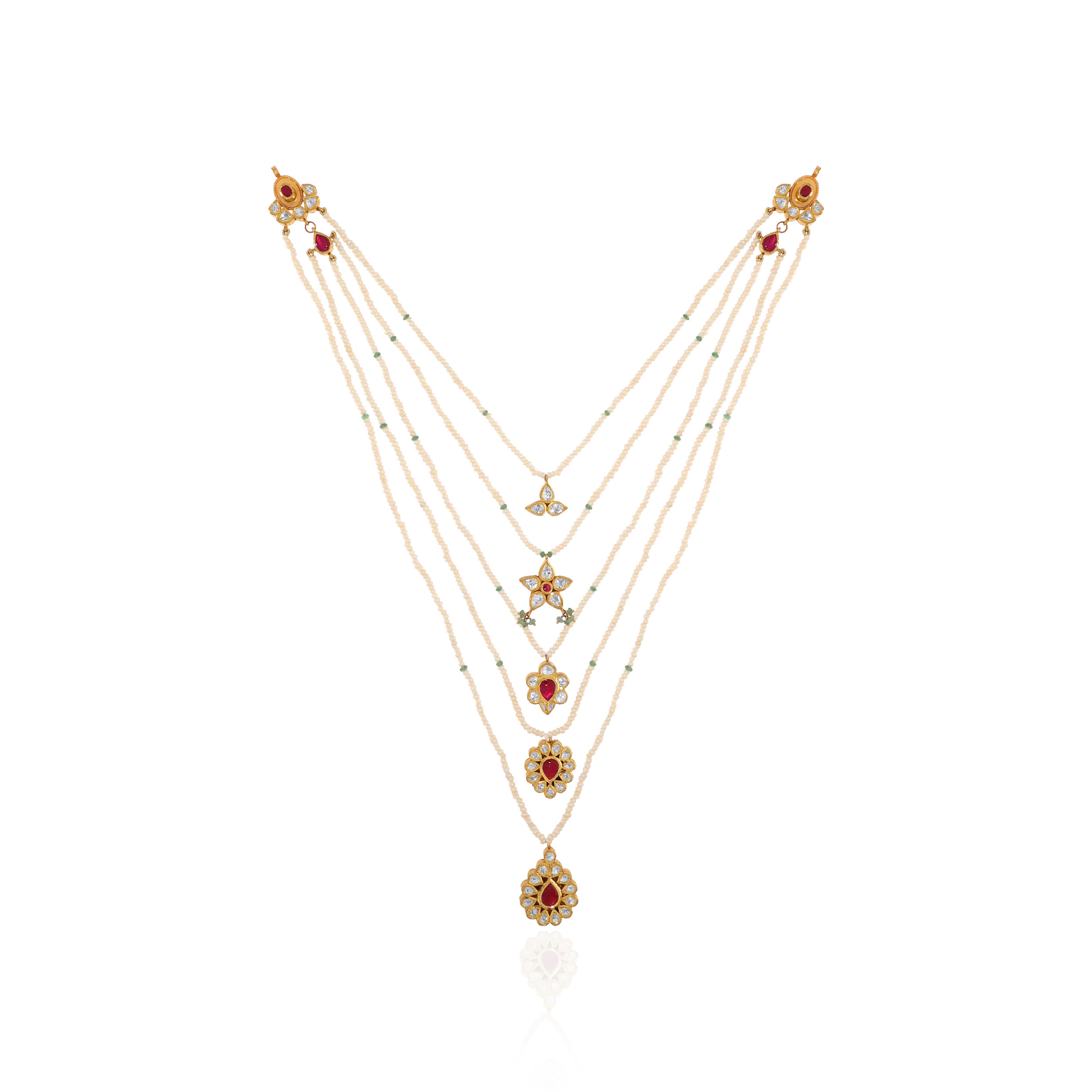22K Yellow Gold Kundan Necklace-GN-D000788442 - Senco Gold and Diamonds