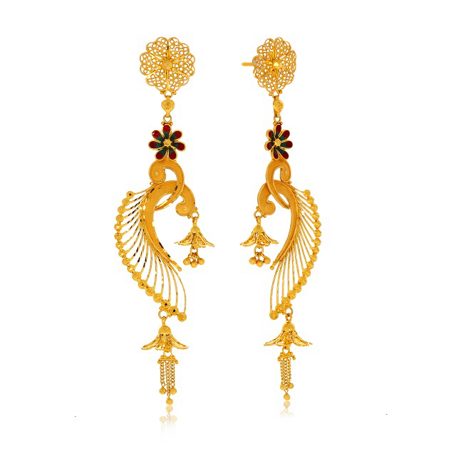 Artistic Nature Gold Earrings - Senco Gold and Diamonds