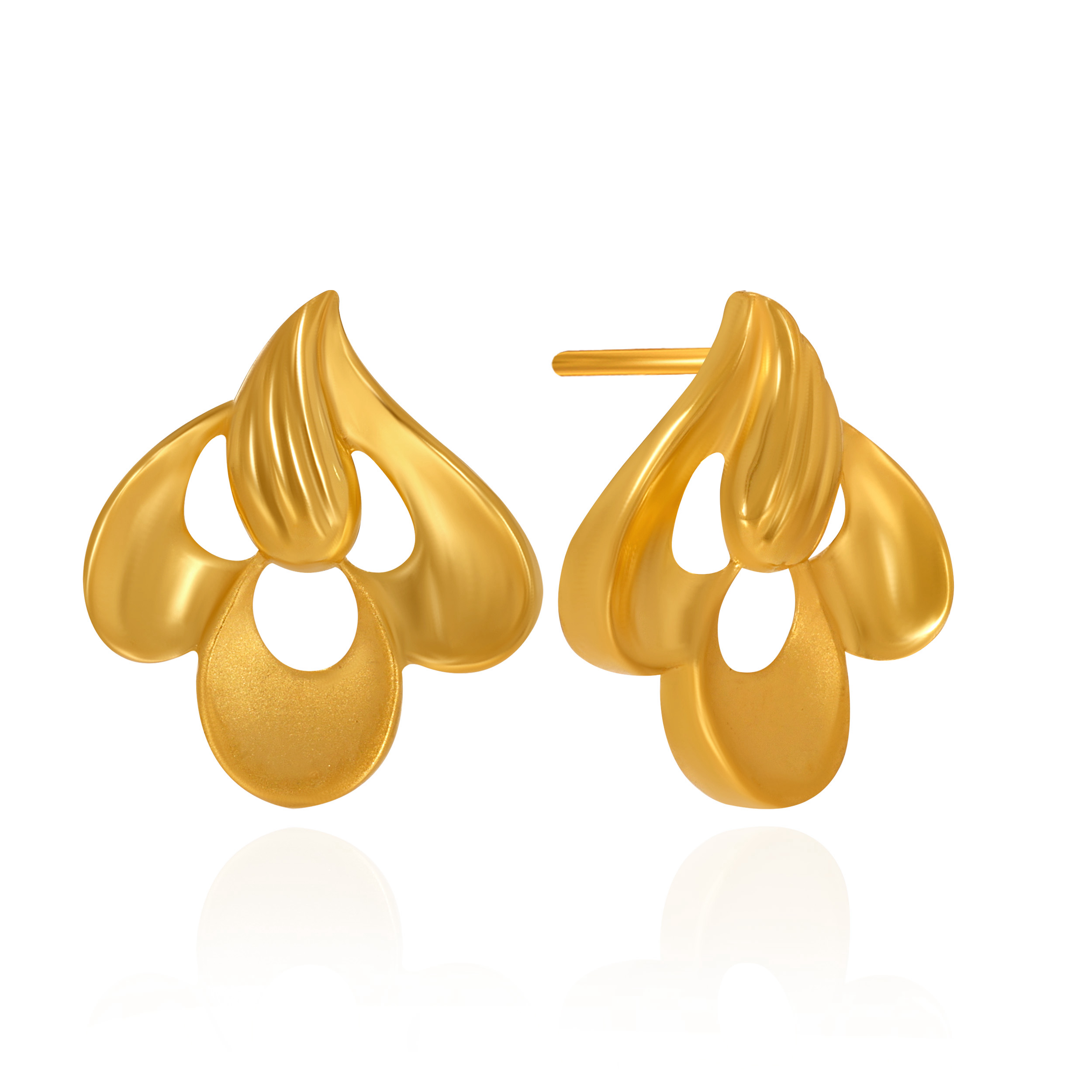Petal Muse Gold Studs - Senco Gold and Diamonds