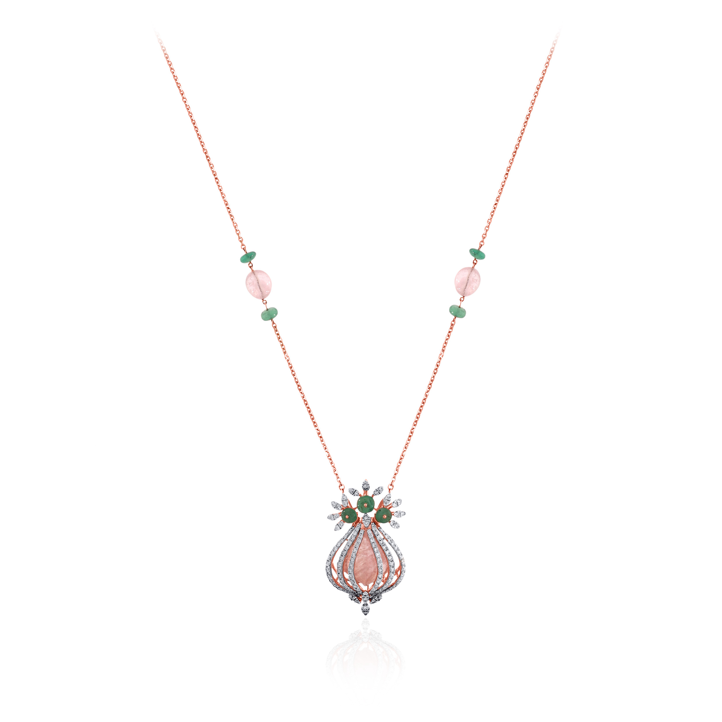 Blooming Bud Diamond Chain Pendant - Senco Gold and Diamonds