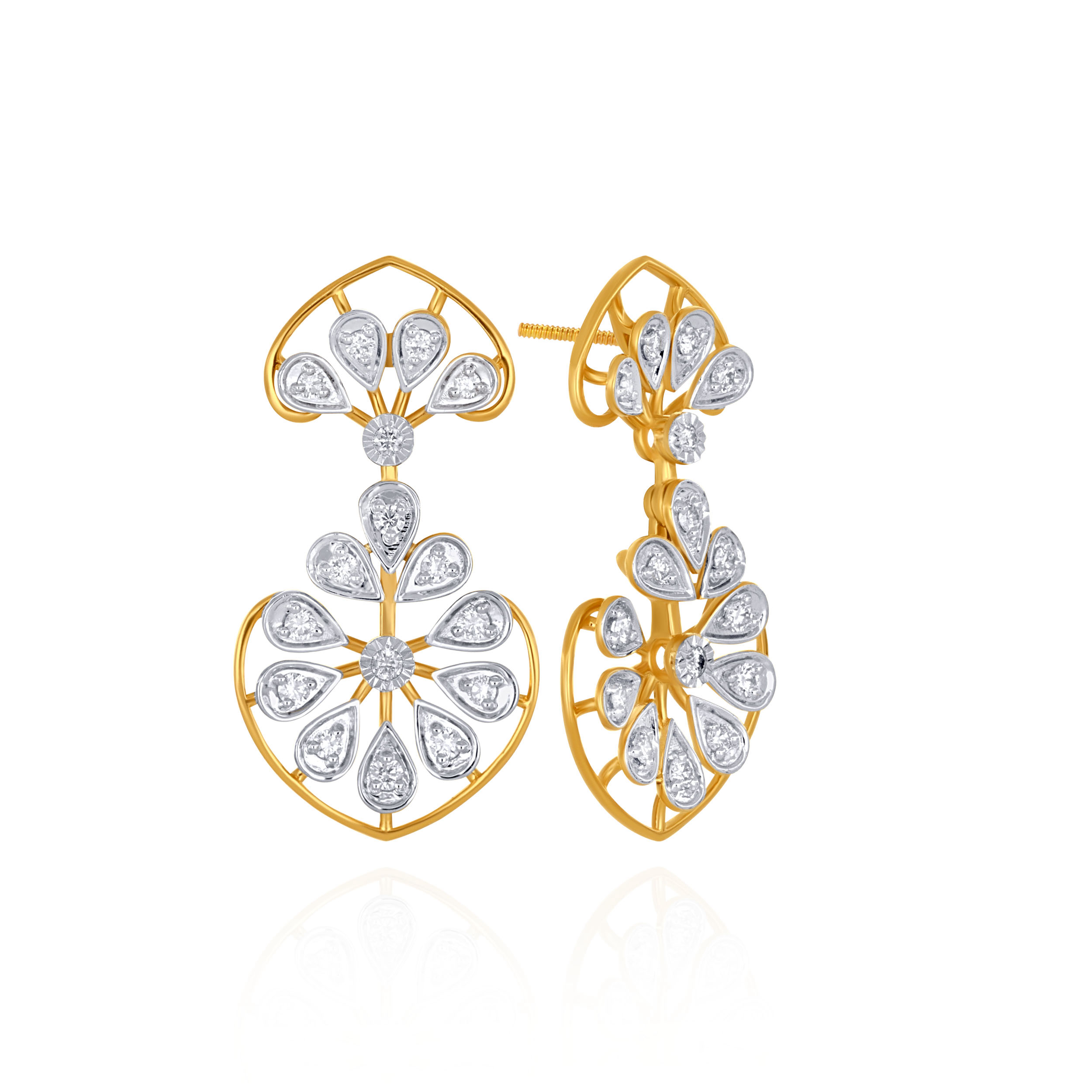 Camellia Leaf Diamond Drops - Senco Gold and Diamonds