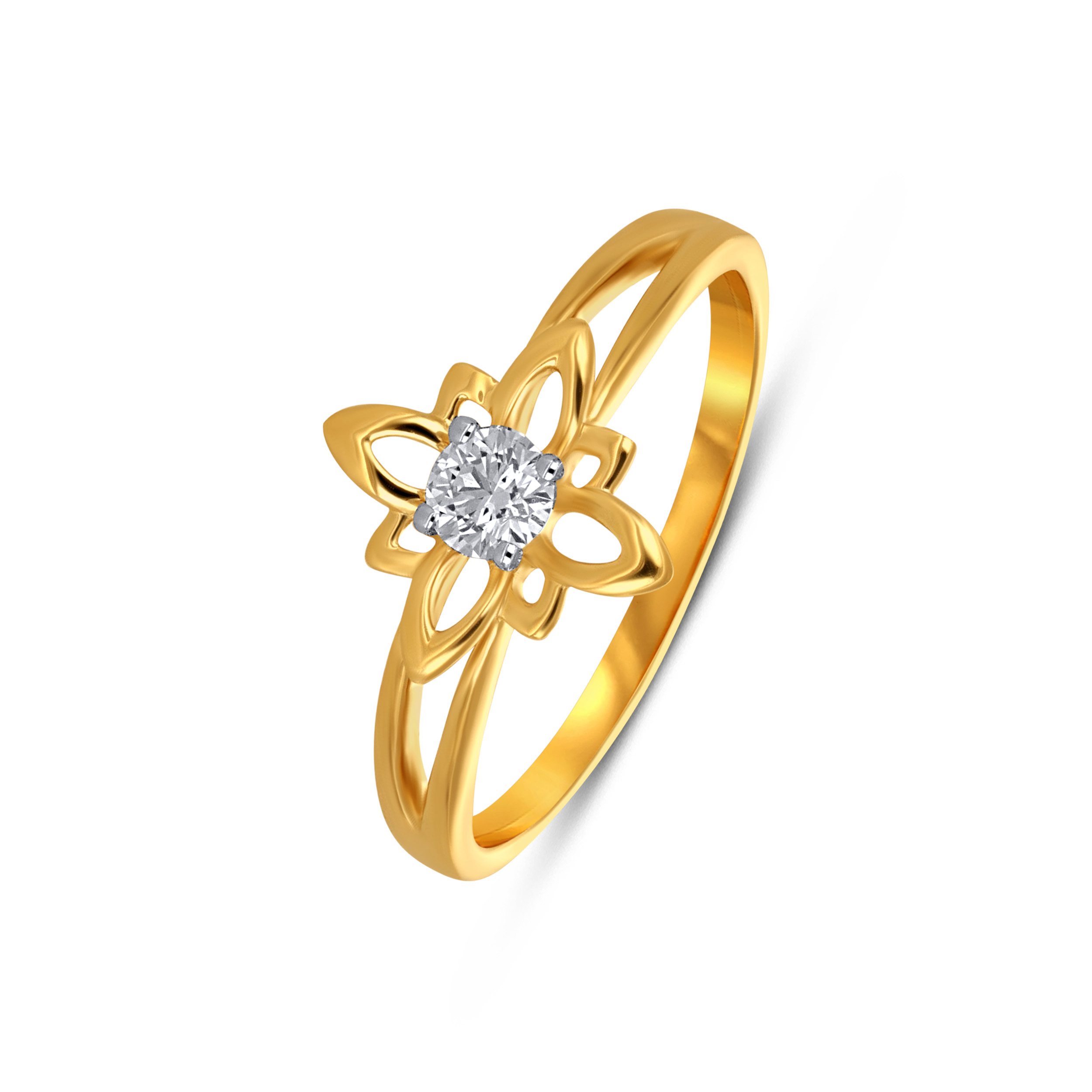Pristine Flower Solitaire Diamond Ring - Senco Gold and Diamonds