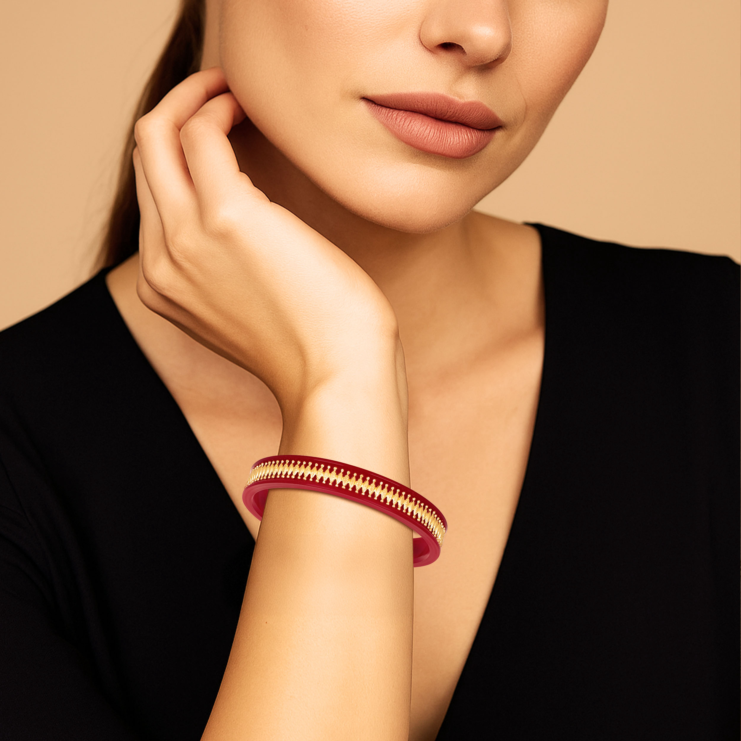 Crimson Legacy Gold Pola Bangle - Senco Gold and Diamonds
