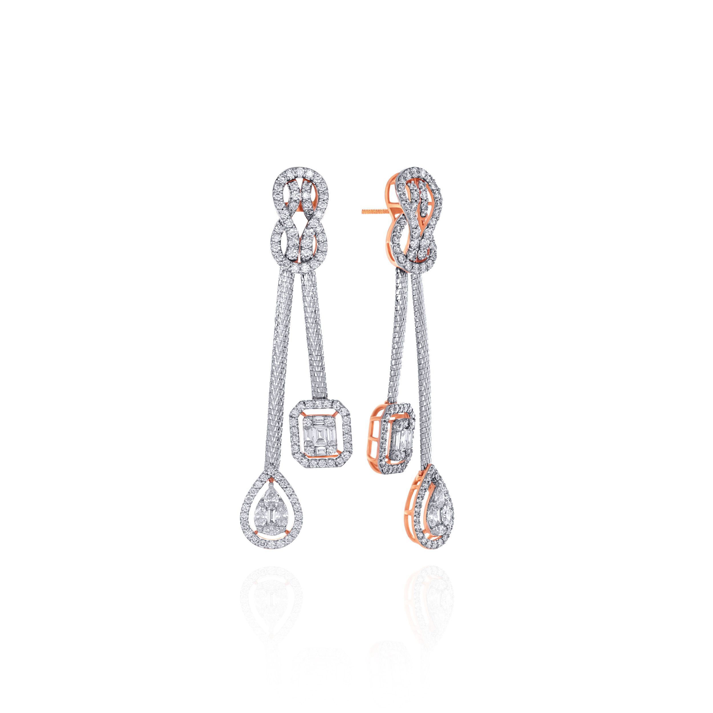 Sparkling Silhouette Diamond Drop Earrings - Senco Gold and Diamonds