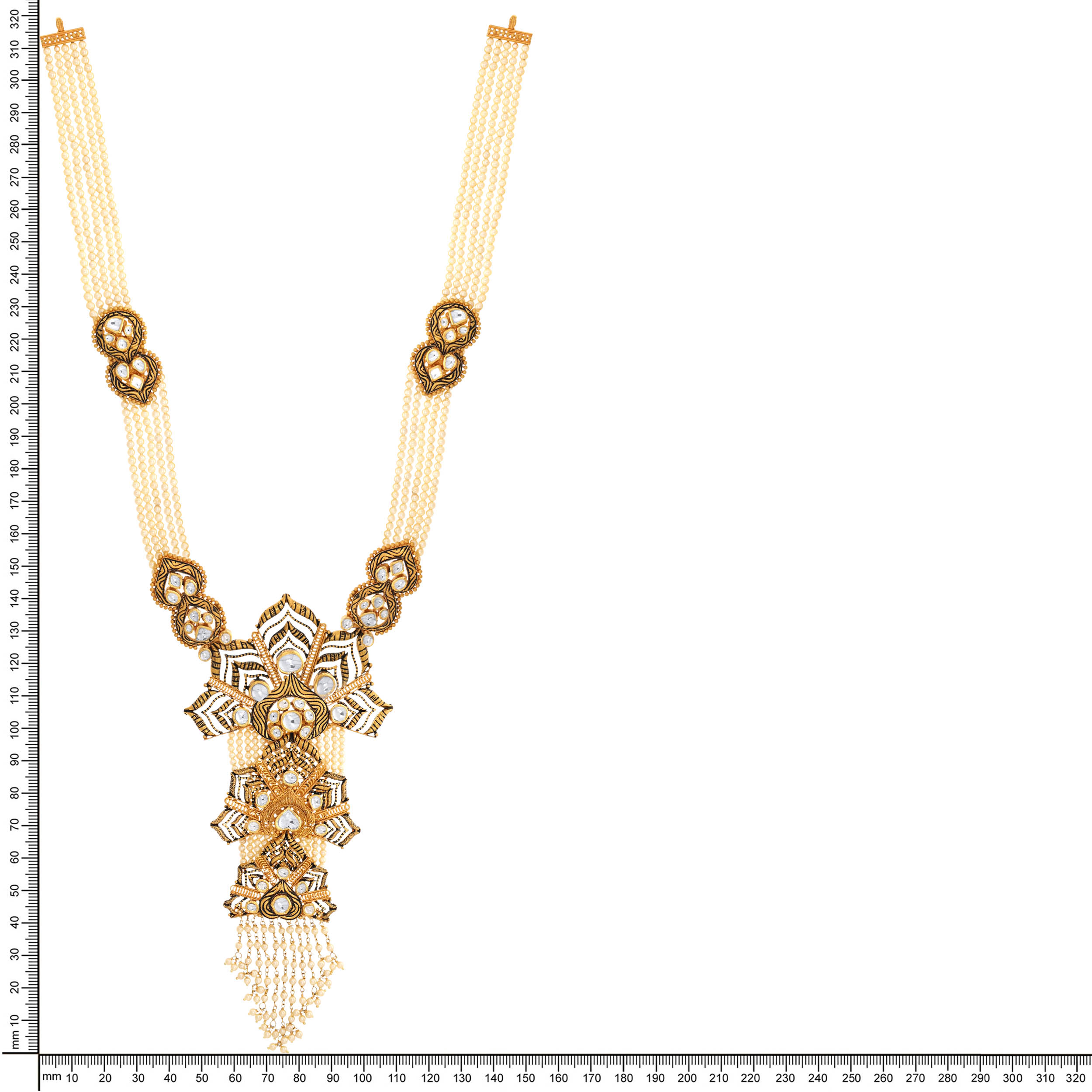 Trio Blossom Antique Gold Necklace - Senco Gold and Diamonds