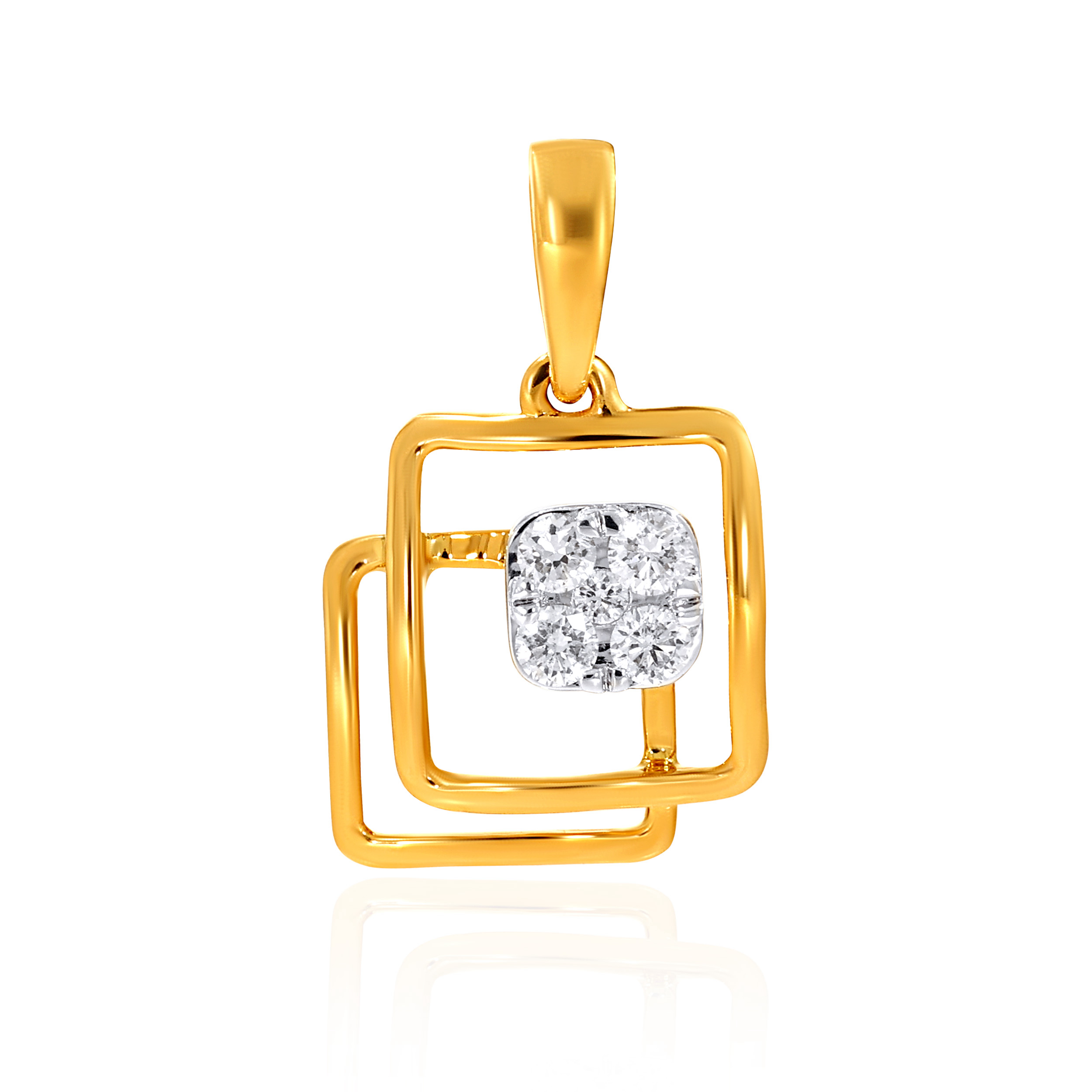 Sqaura Spark Diamond Pendant - Senco Gold and Diamonds