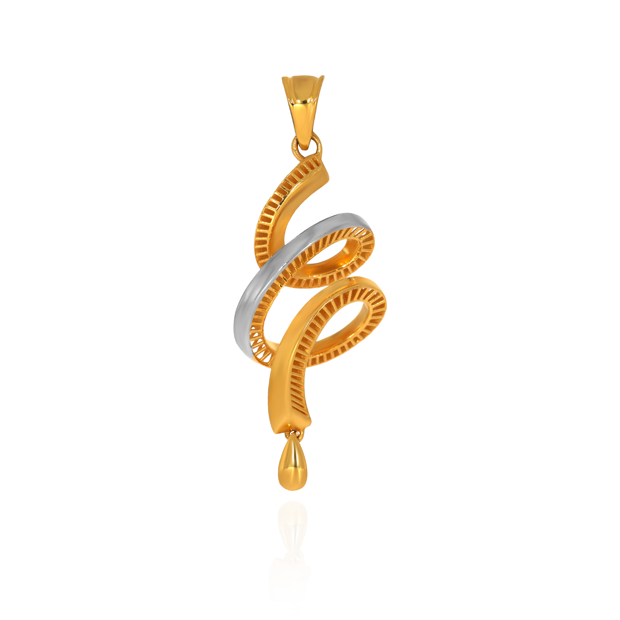 Sculpted Ribbon Gold Pendant - Senco Gold and Diamonds