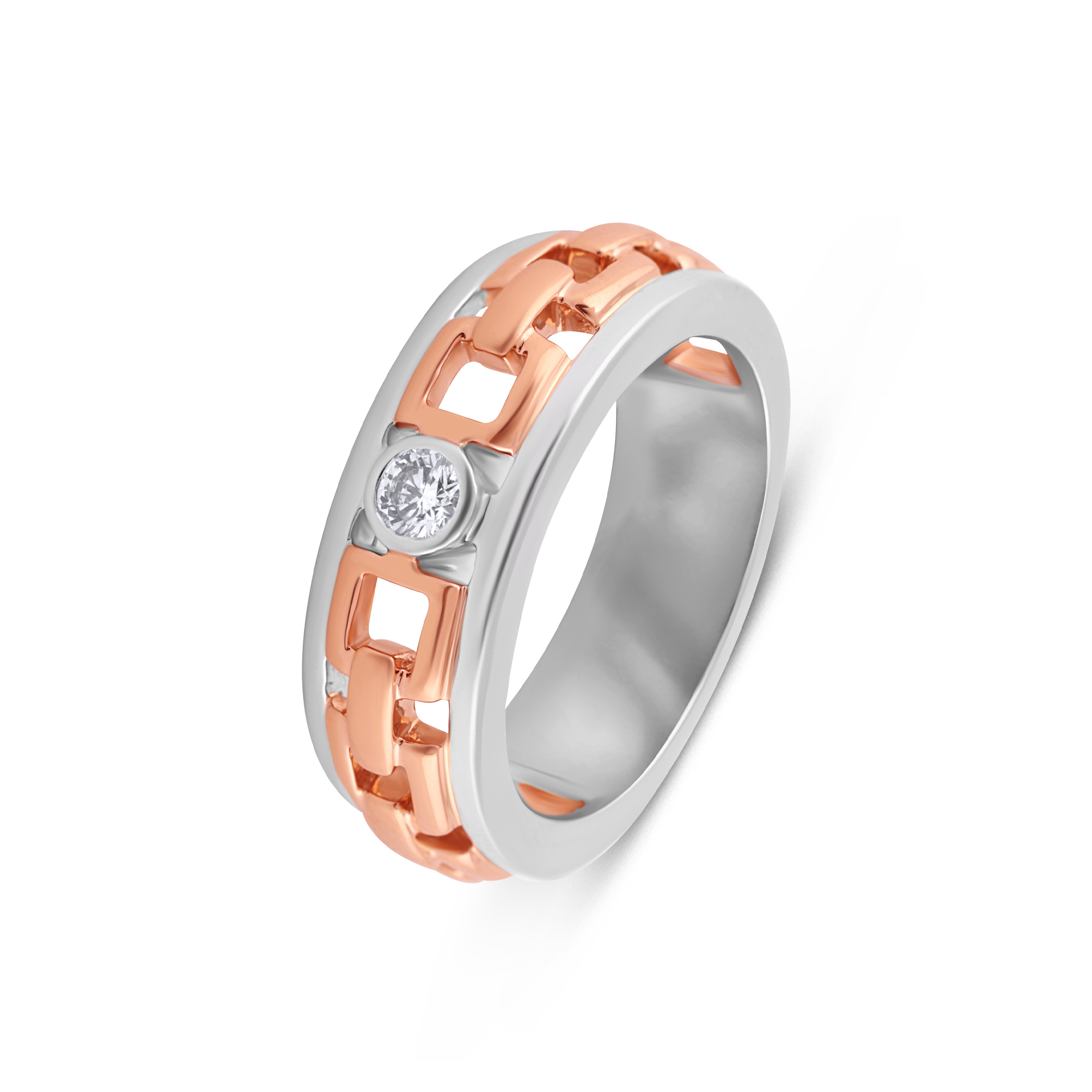 Sovereign Merge Men's Platinum Gold Ring - Senco Gold and Diamonds