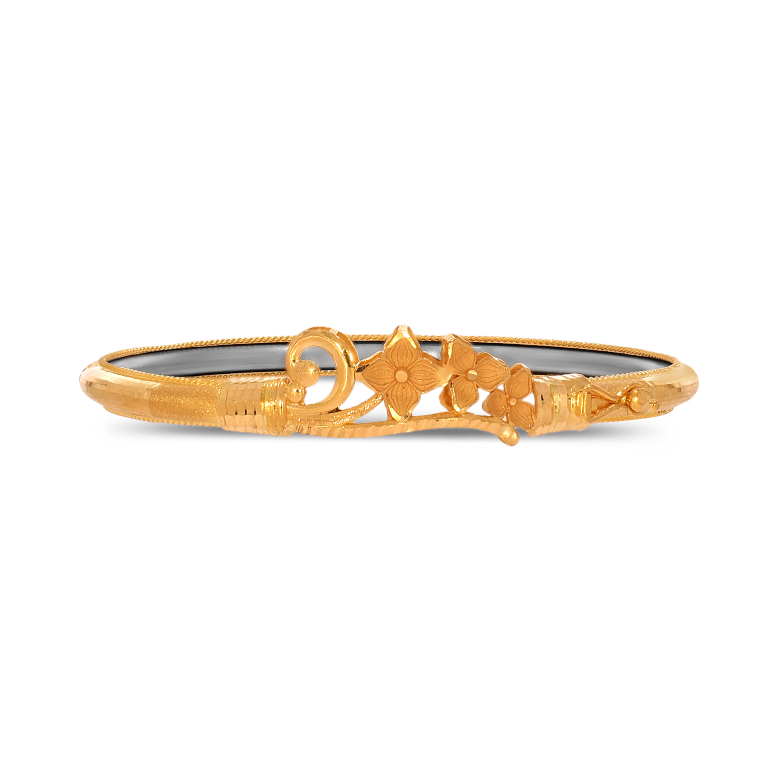 Classic Floral Gold Noa Bangle - Senco Gold and Diamonds
