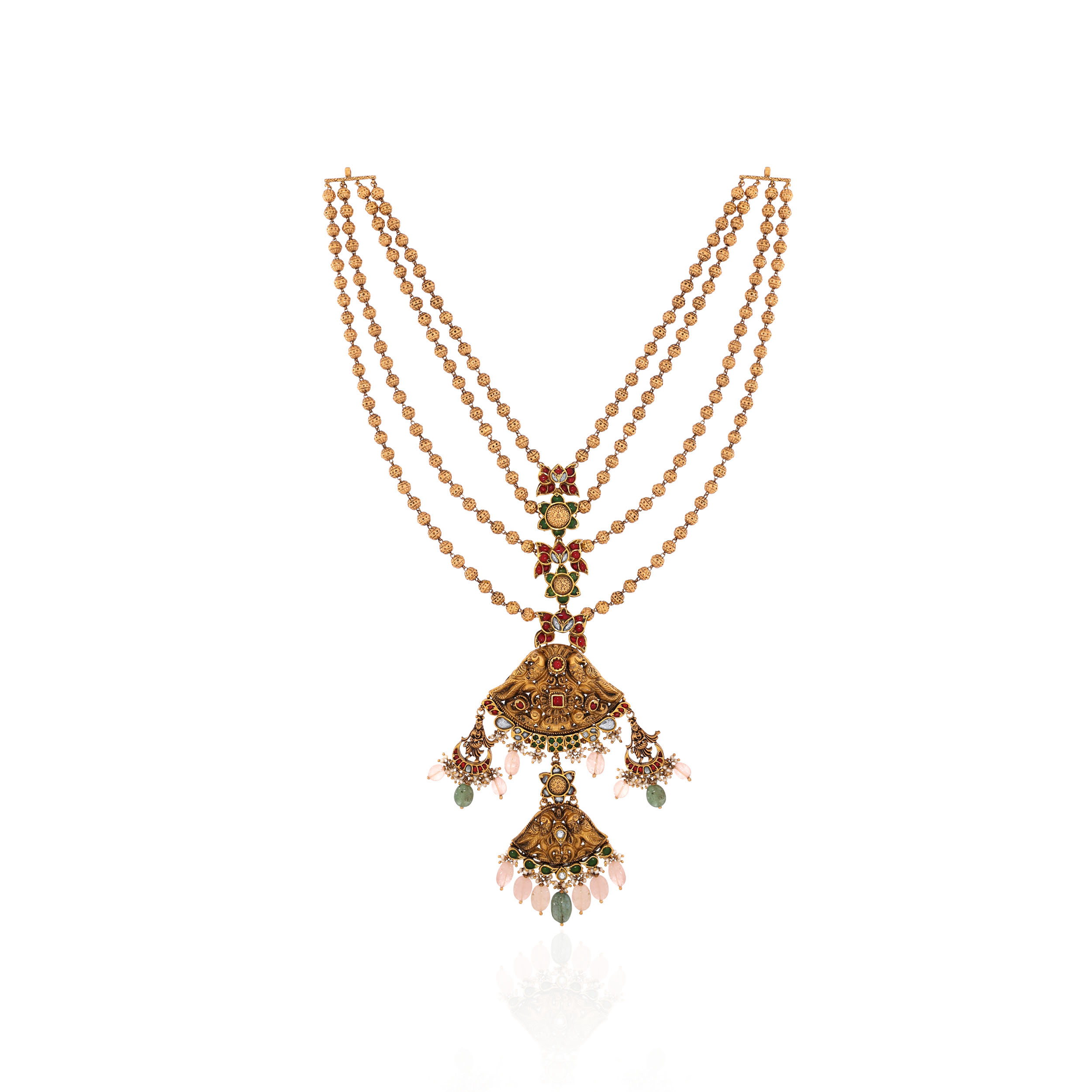 22K Yellow Gold Kundan Necklace-GN-D000788444 - Senco Gold and Diamonds