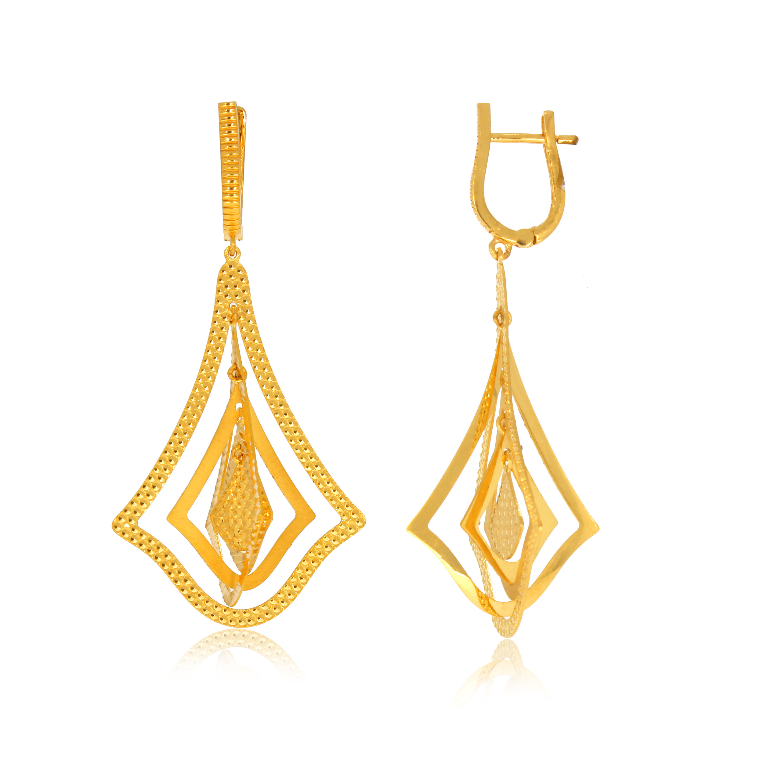 Chic Swing Gold Earrings - Senco Gold and Diamonds
