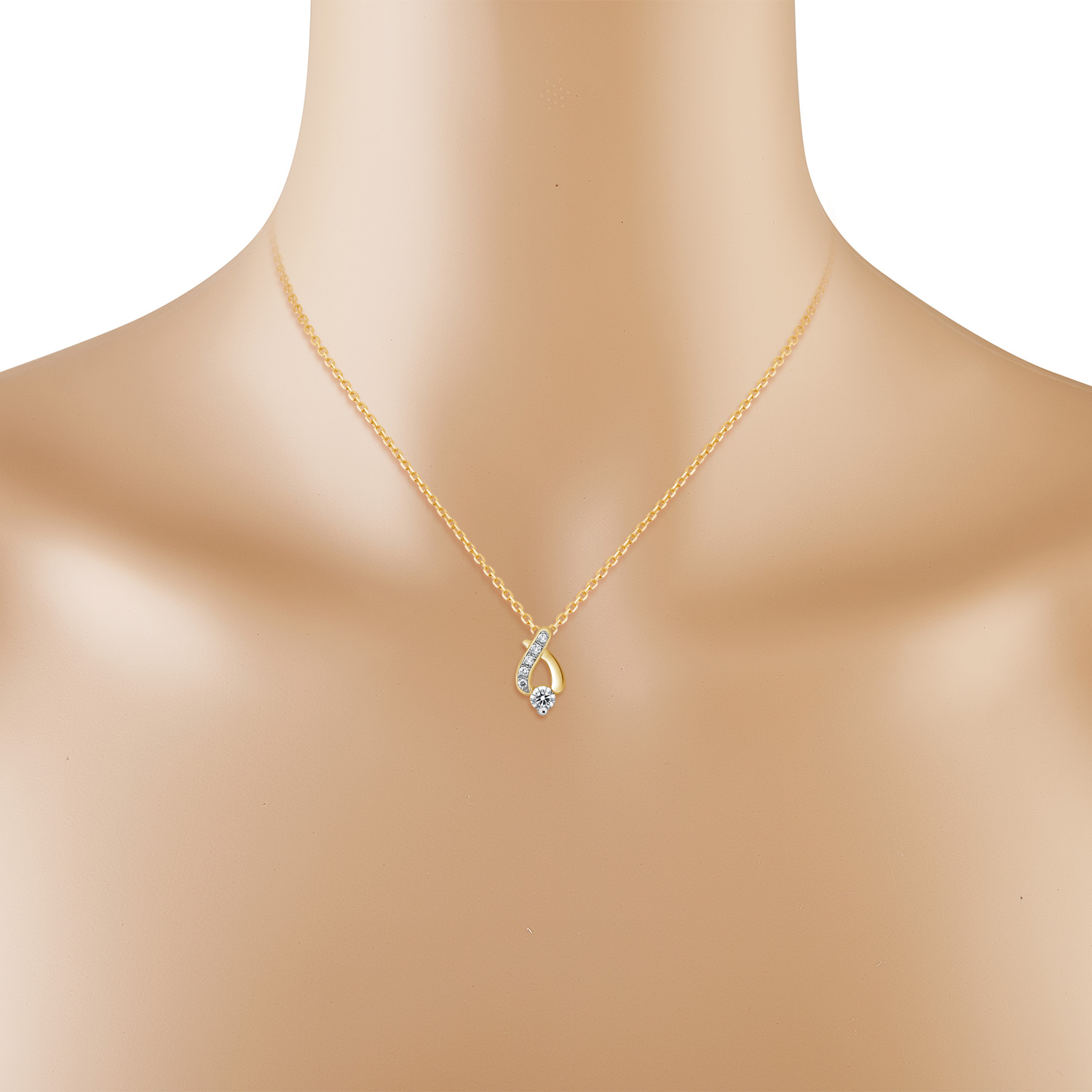 Fashionable Knot Solitaire Pendant - Senco Gold and Diamonds