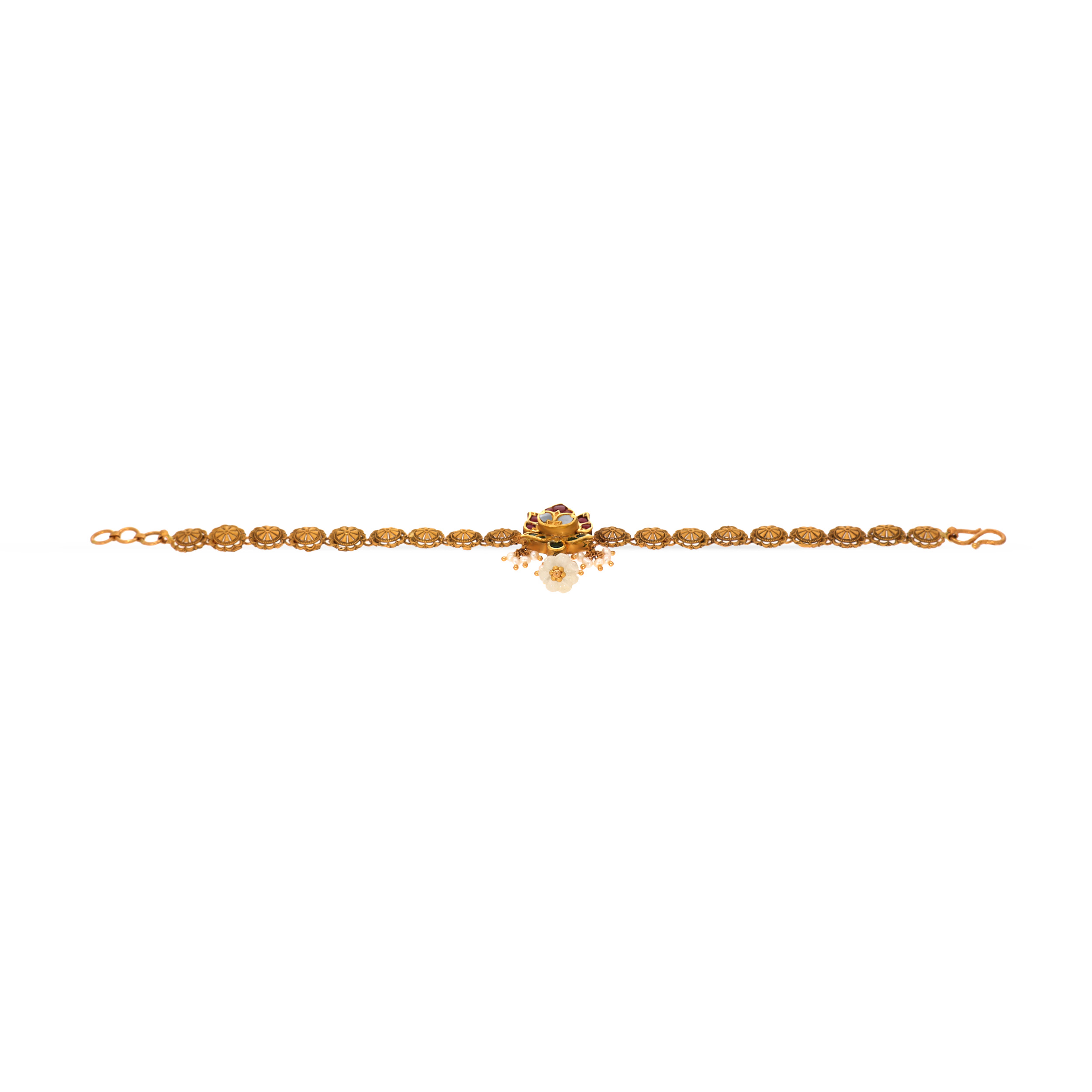 22K Yellow Gold Kundan Bracelet-GWL-D000788054 - Senco Gold and Diamonds