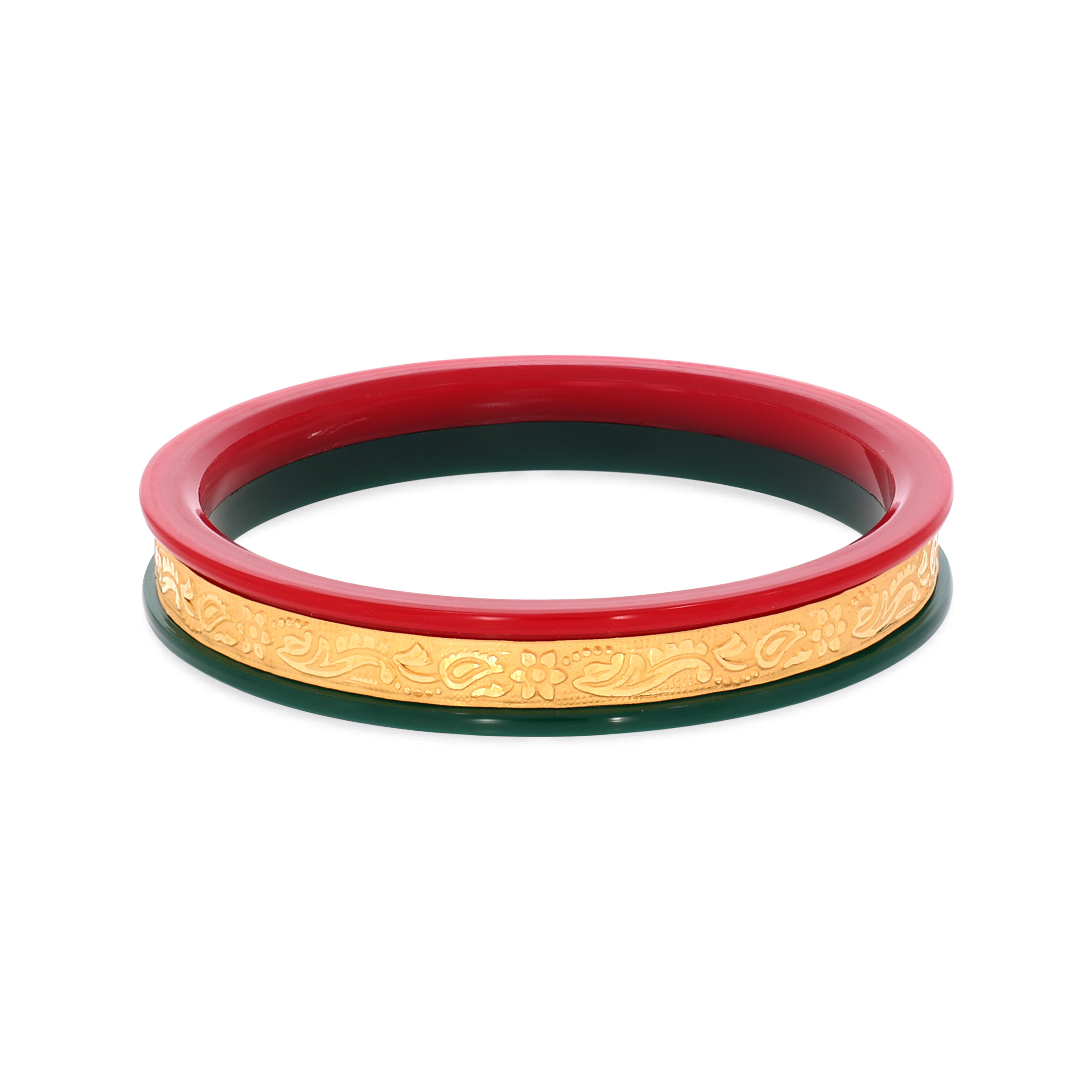 Traditional Flora Gold Pola Bangle - Senco Gold and Diamonds