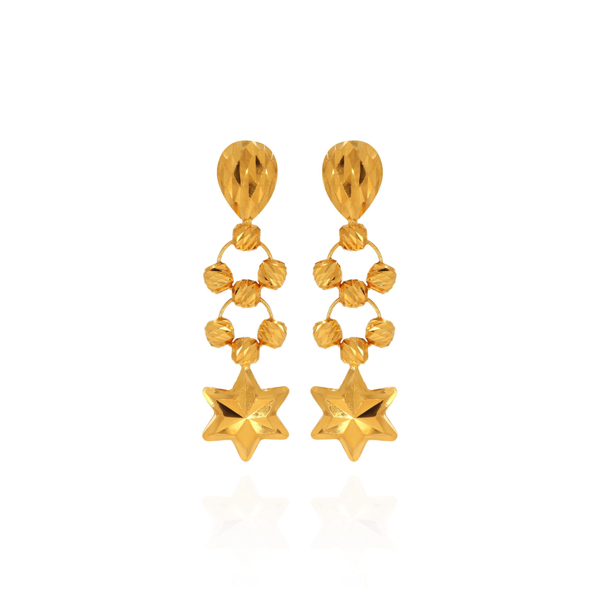 Starry Rhythm Gold Drop Earrings - Senco Gold and Diamonds