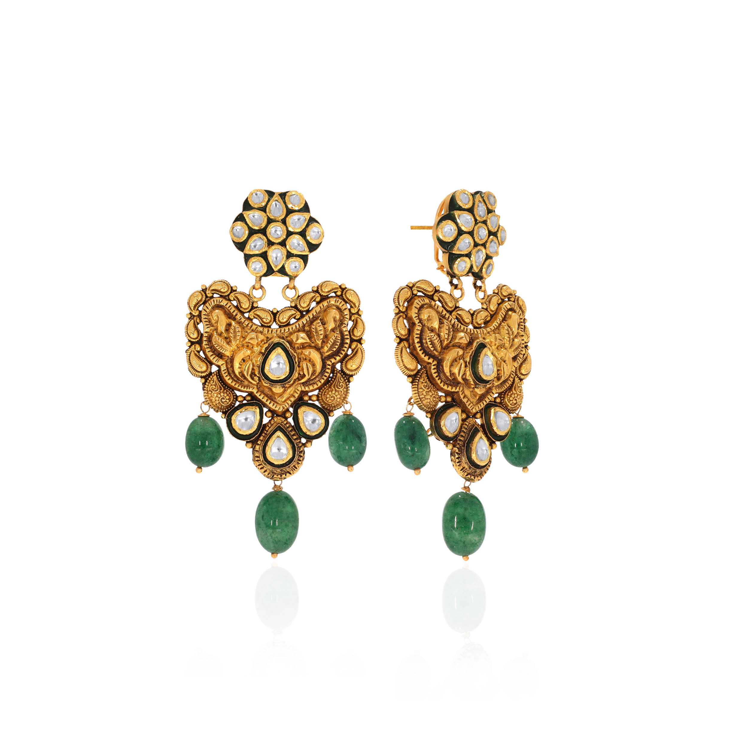22K Yellow Gold Drop Earrings-GPGN-D000747300 - Senco Gold and Diamonds