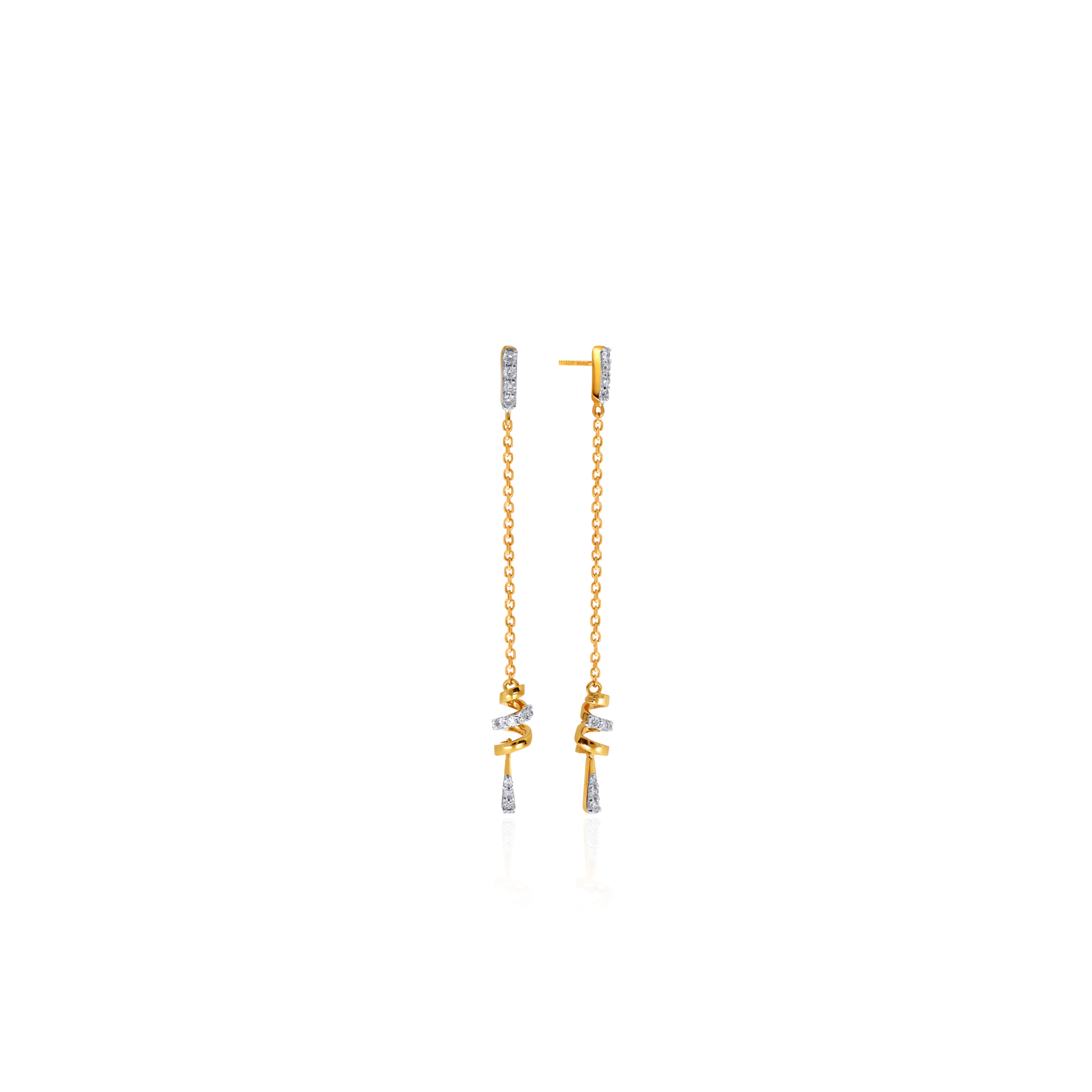 Dangling Swirl Diamond Earrings - Senco Gold and Diamonds