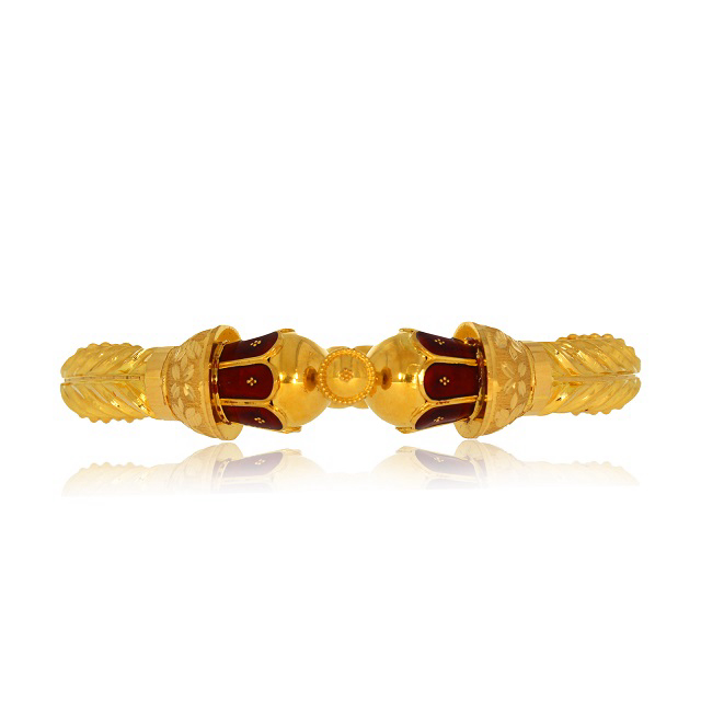 Elegant Tale Gold Mukh Bangle - Senco Gold and Diamonds