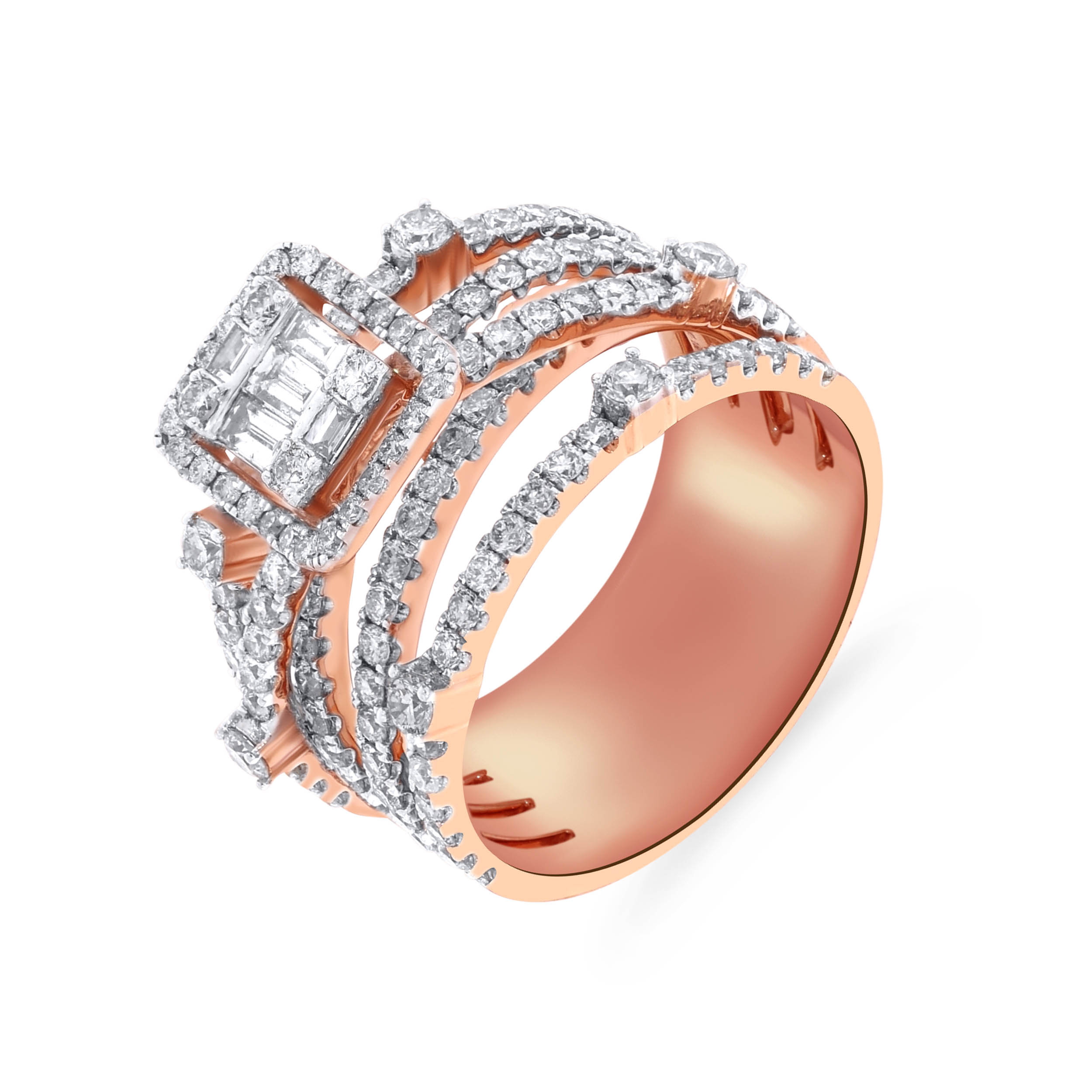Overlapped Shimmer Diamond Ring - Senco Gold and Diamonds