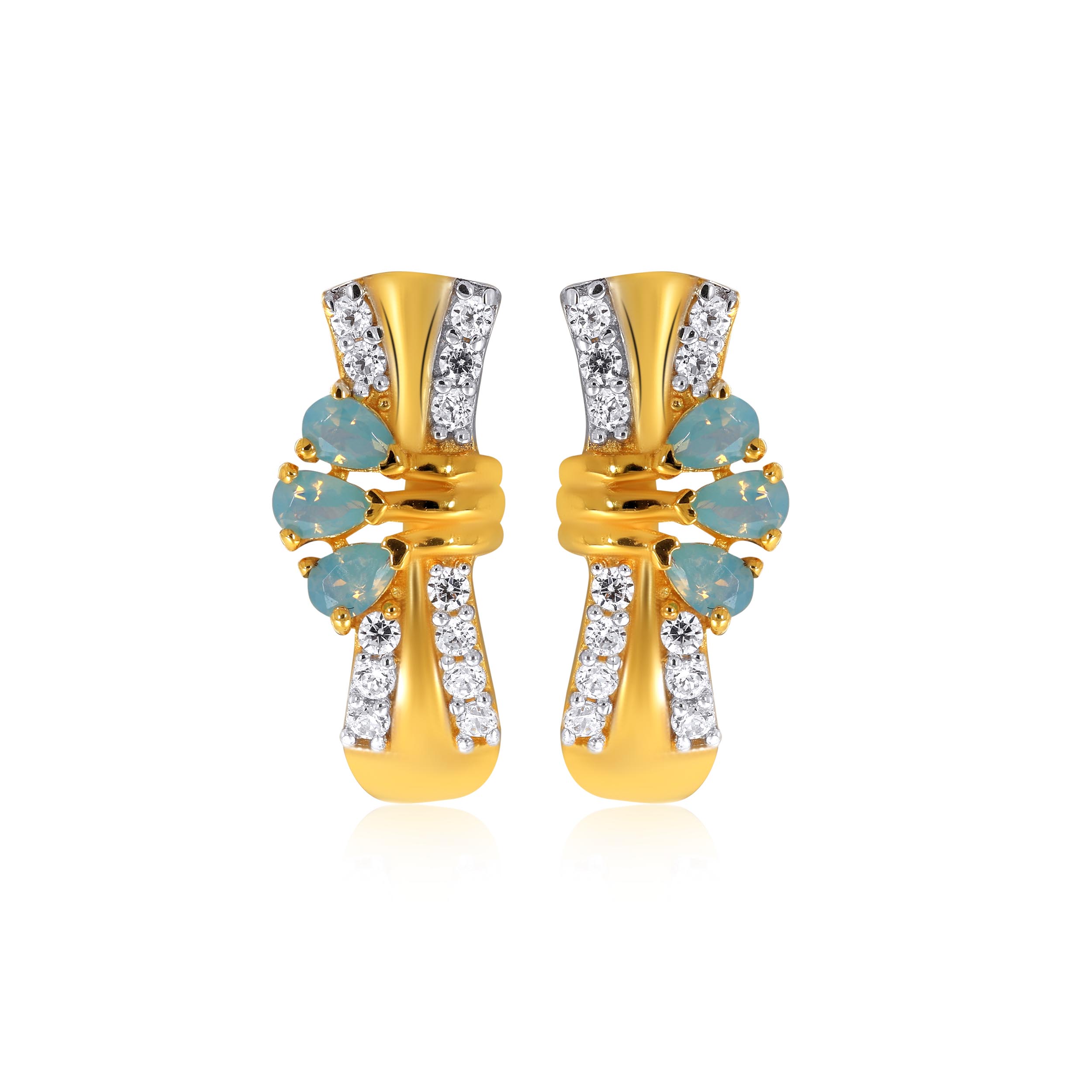 Bow Tie Gold Hoop Earrings - Senco Gold and Diamonds